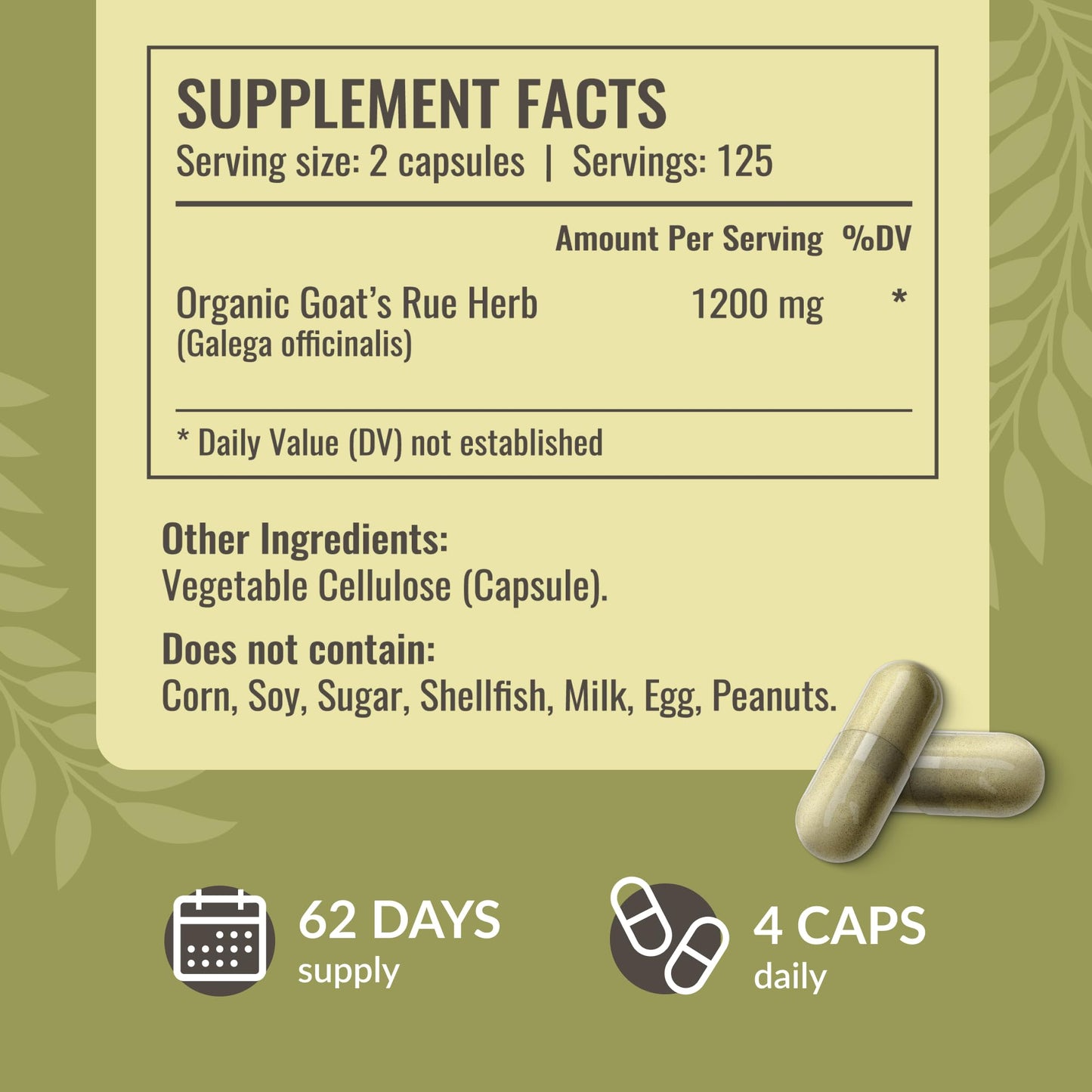 HERBAMAMA Goat's Rue Capsules 250 Count