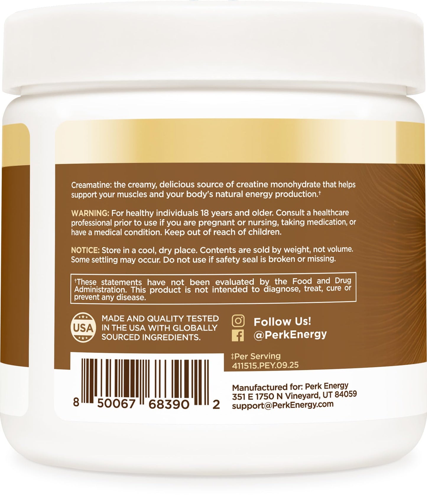 Perk Creamatine (Marshmallow Graham) Powder, 6 oz