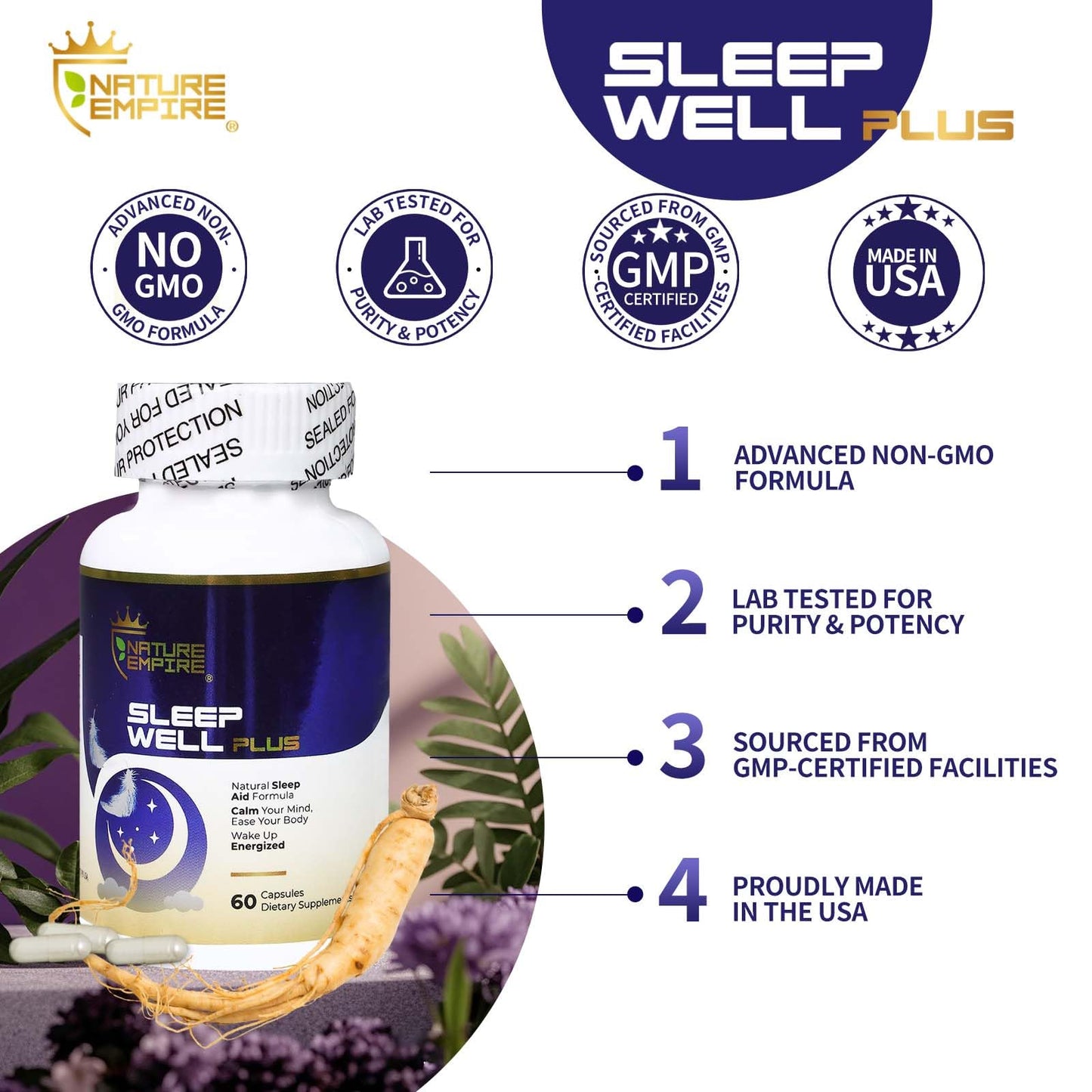 NATUREMPIRE Melatonin Sleep Capsules 60 Capsules