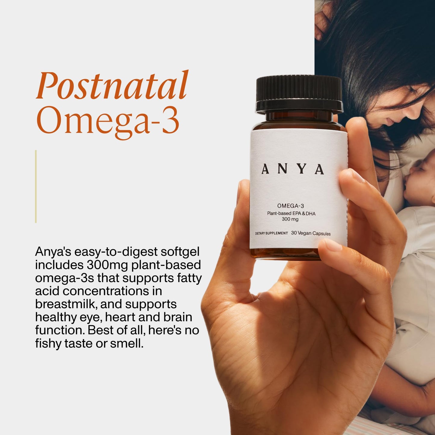 ANYA Vegan Omega-3 with DHA & EPA, 300 mg, Non-GMO, 1 Capsule
