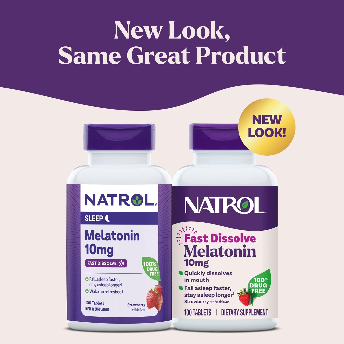 Natrol Melatonin 10mg Fast Dissolve Tablets, Strawberry Flavor, 100 Count