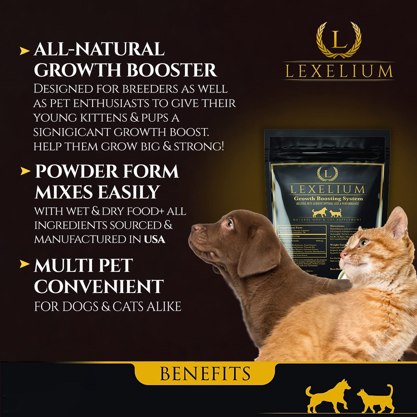 Lexelium Weight Gainer Supplement for Dogs & Cats Powder 200g