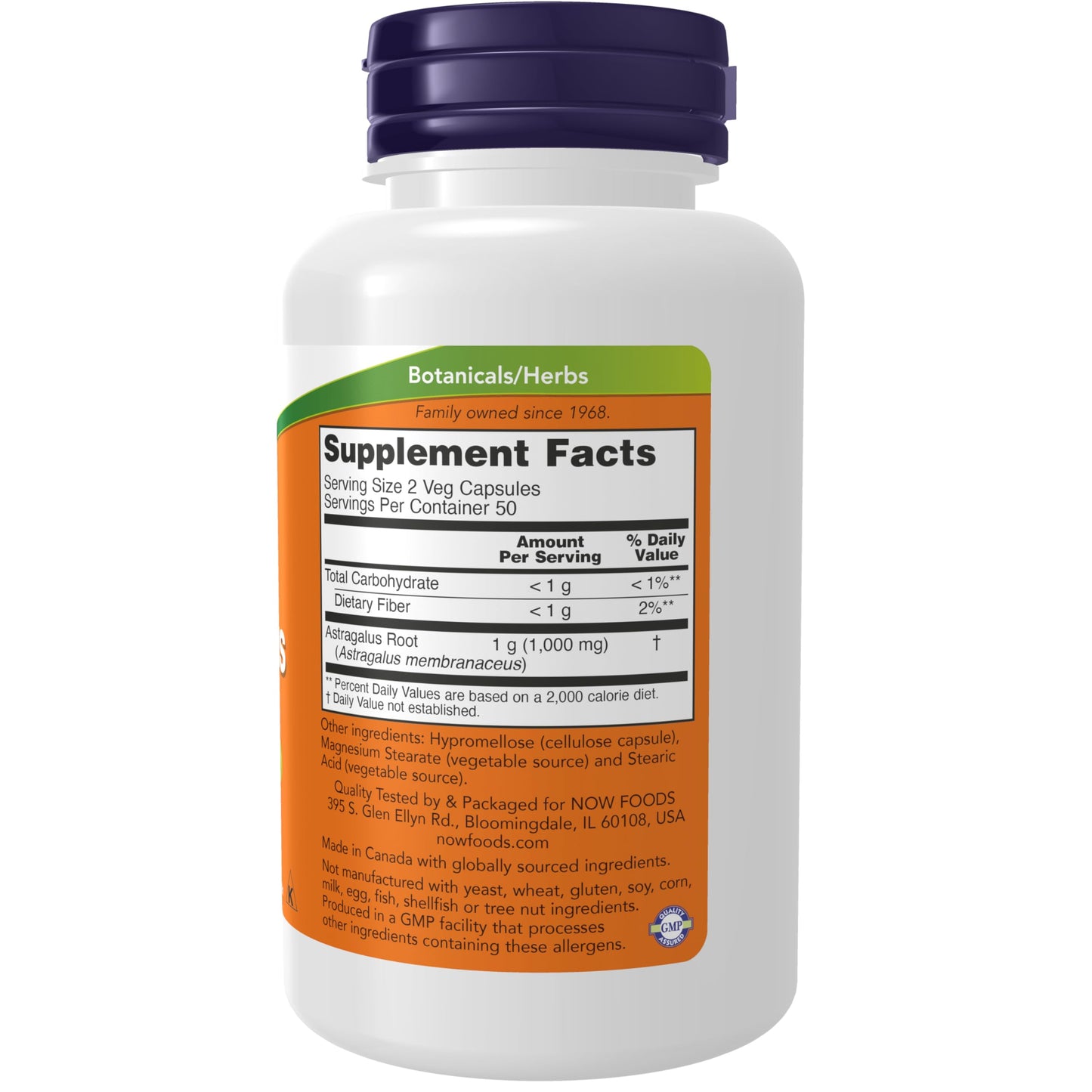 NOW Foods Astragalus 500 mg Capsule, Immune System Support, 100 Count