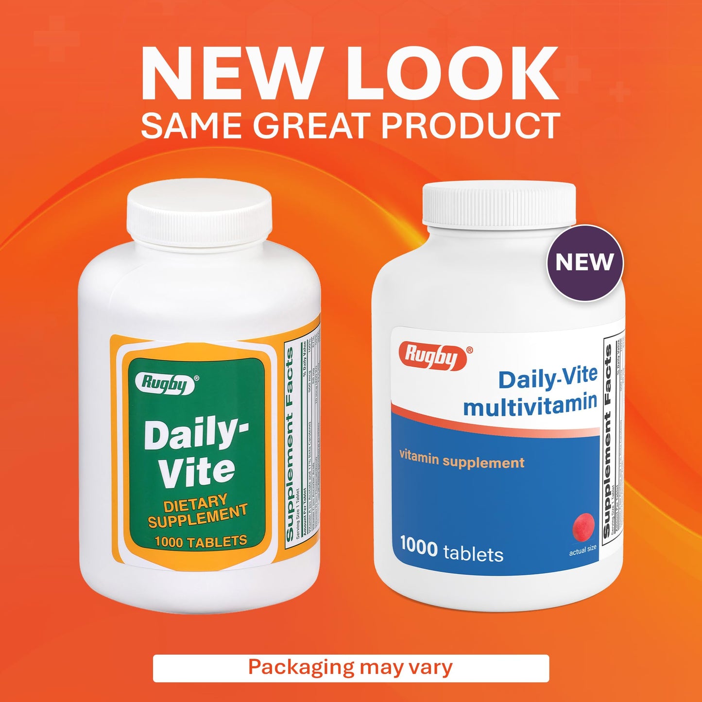 Rugby Laboratories Daily-Vite Multivitamin Tablets, 1000 Count