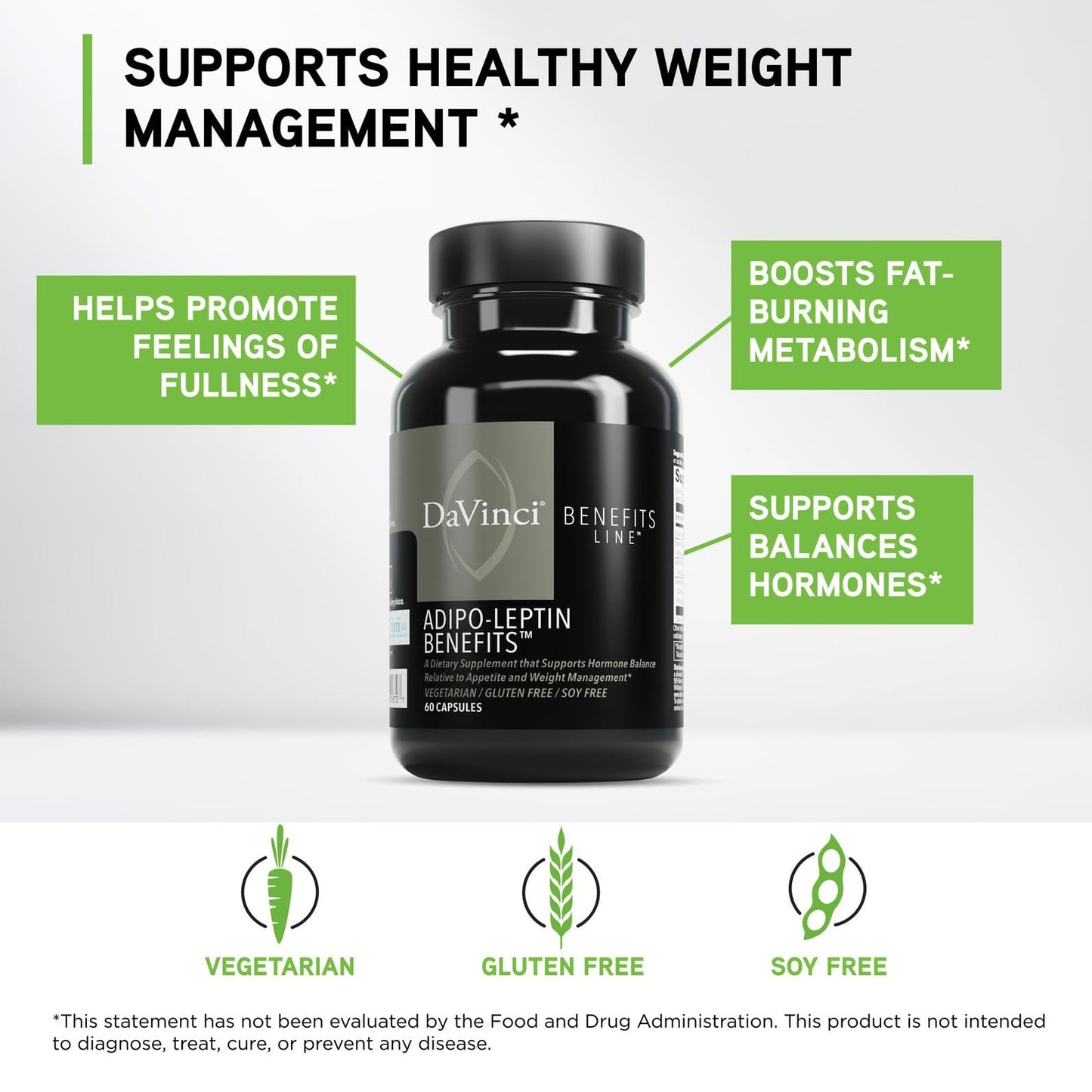DAVINCI Adipo-Leptin Benefits Dietary Supplement Capsules 60