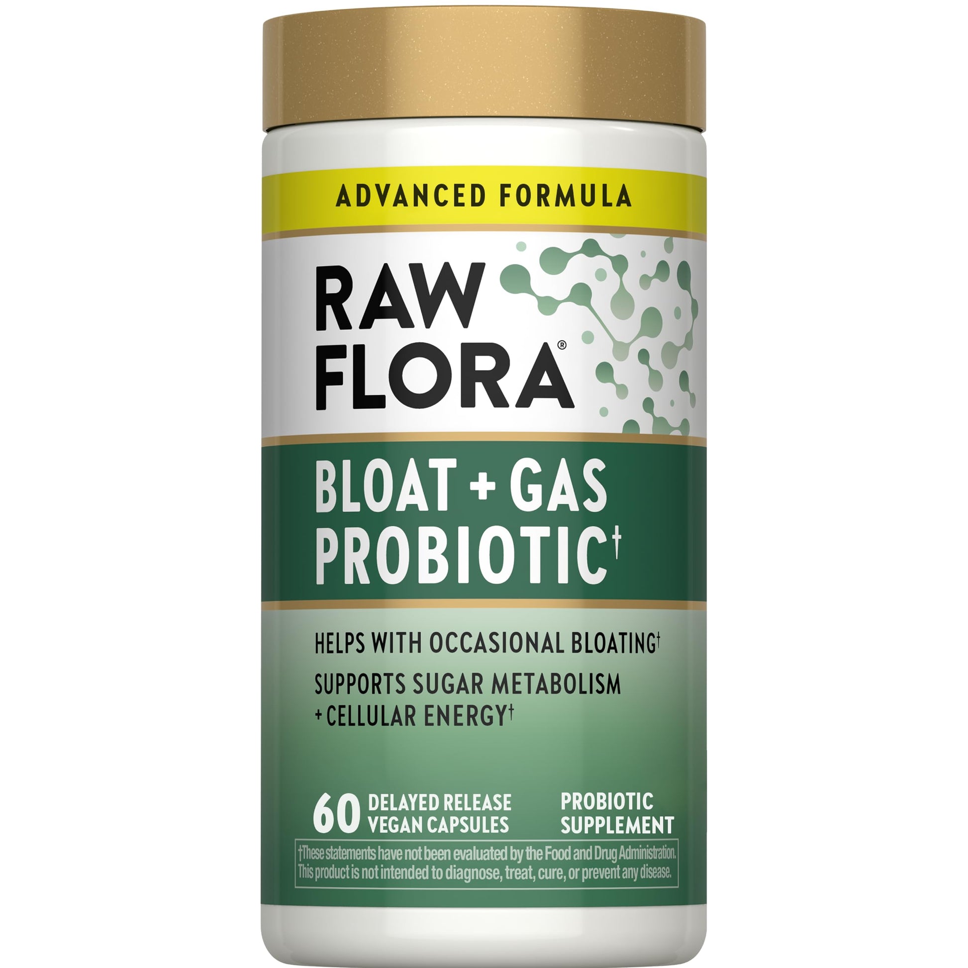 Raw Flora Bloat and Gas Probiotic for Women & Men Capsule, 60 Capsules