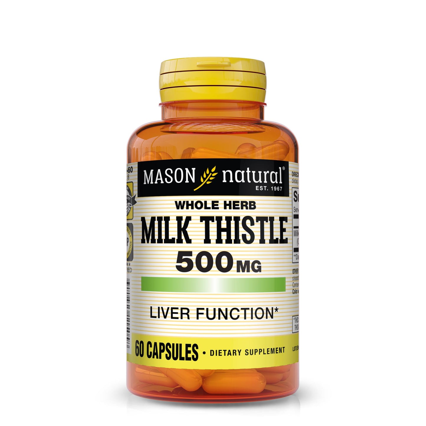 MASON NATURAL Milk Thistle 500 mg Capsules, 60 Count