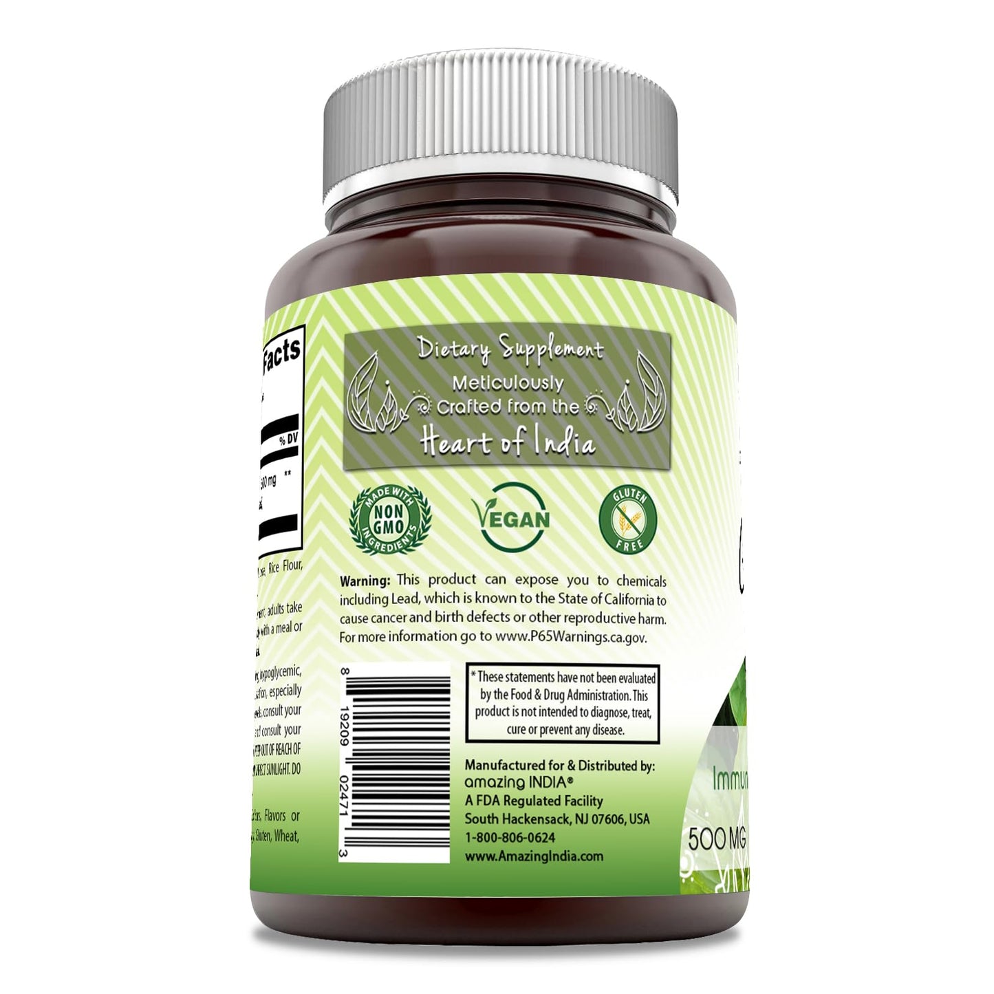 Amazing India Guduchi 500 mg Supplement Capsule, 60 Count