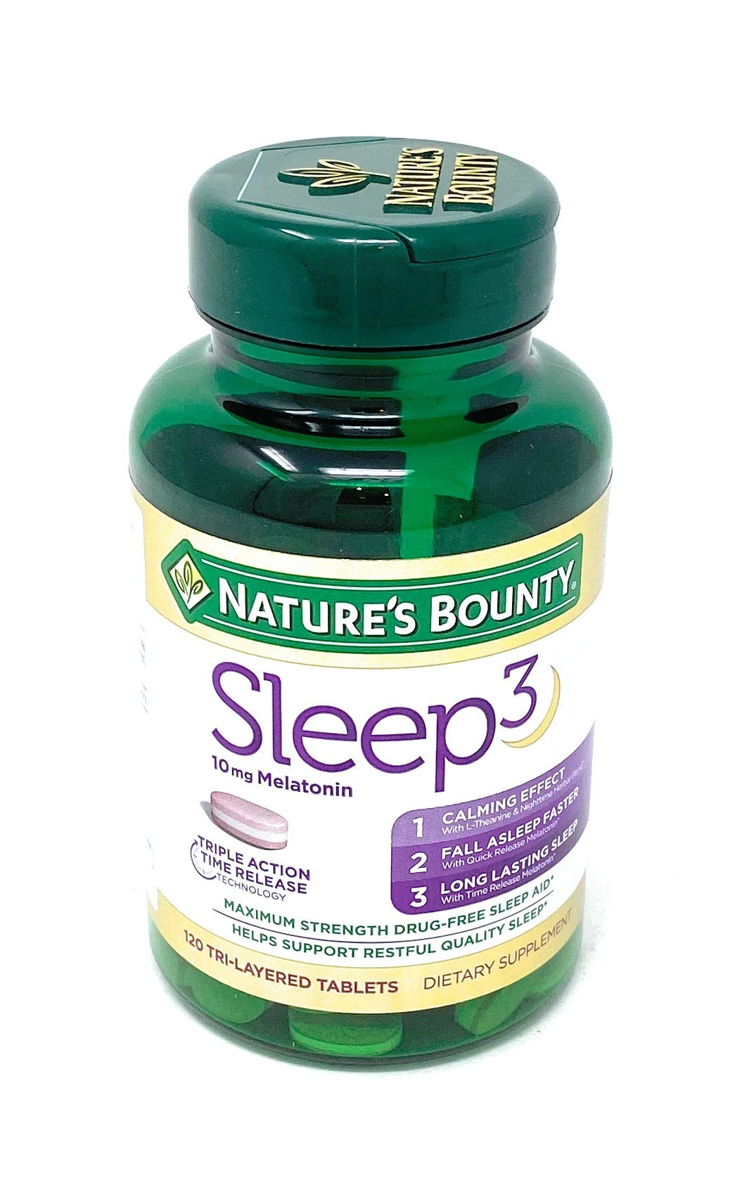 Nature's Bounty Sleep3 10mg Melatonin Tablets 120 Count