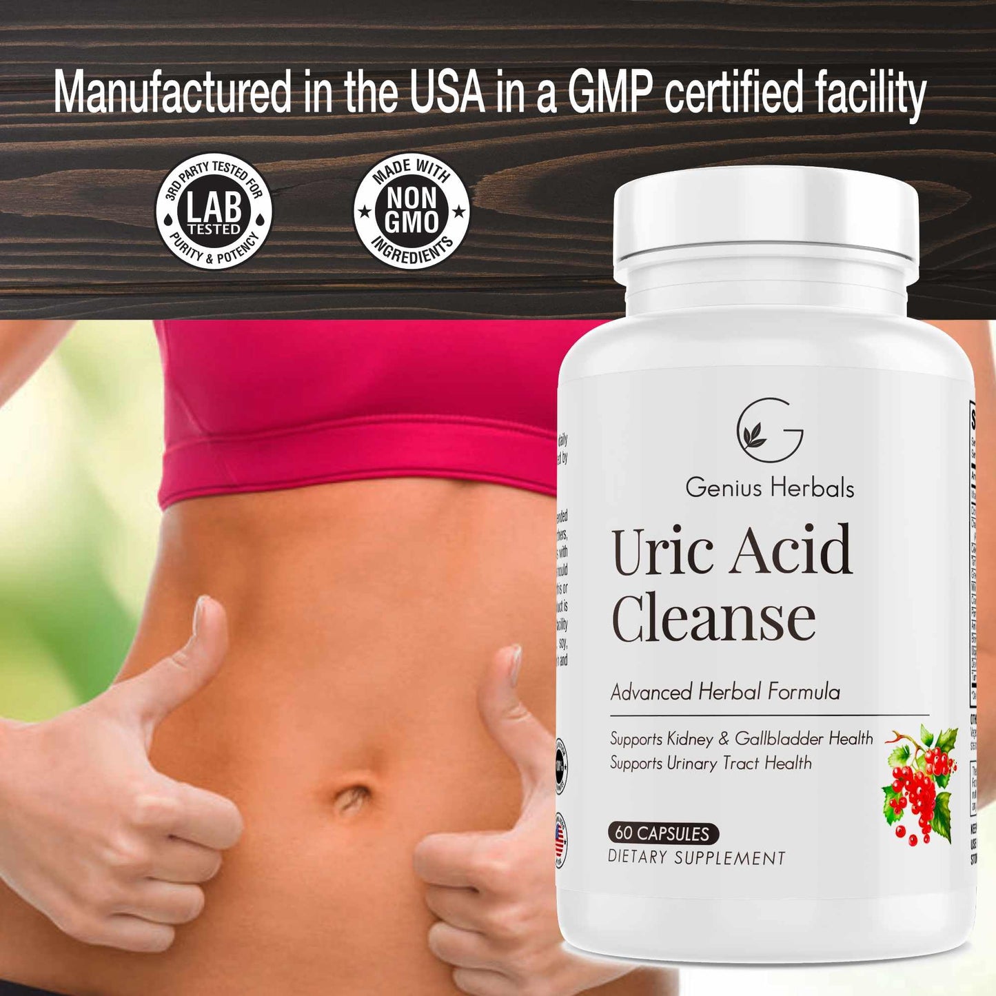 GENIUS HERBALS Uric Acid Cleanse Capsules 120