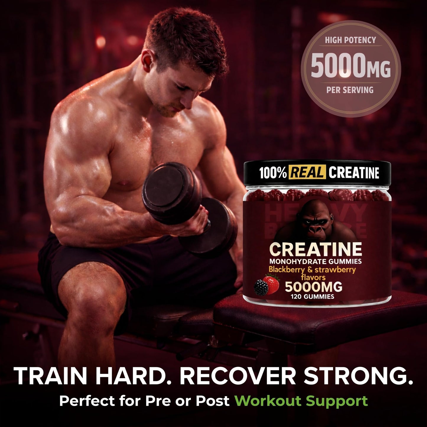 Heavy Balance Creatine Monohydrate Gummies 120 Gummies