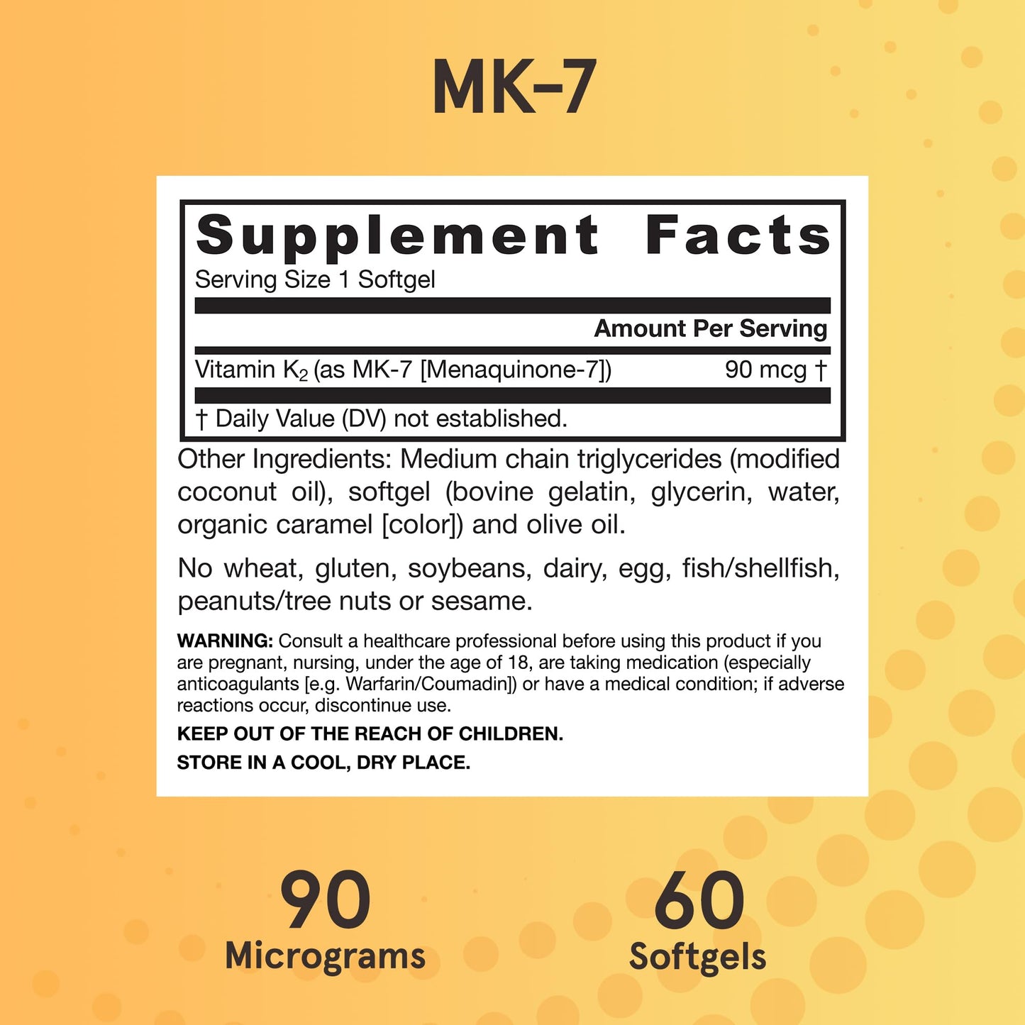 Jarrow Formulas MK-7 90 mcg Bioactive Form of Vitamin K2 Softgels 60 Count