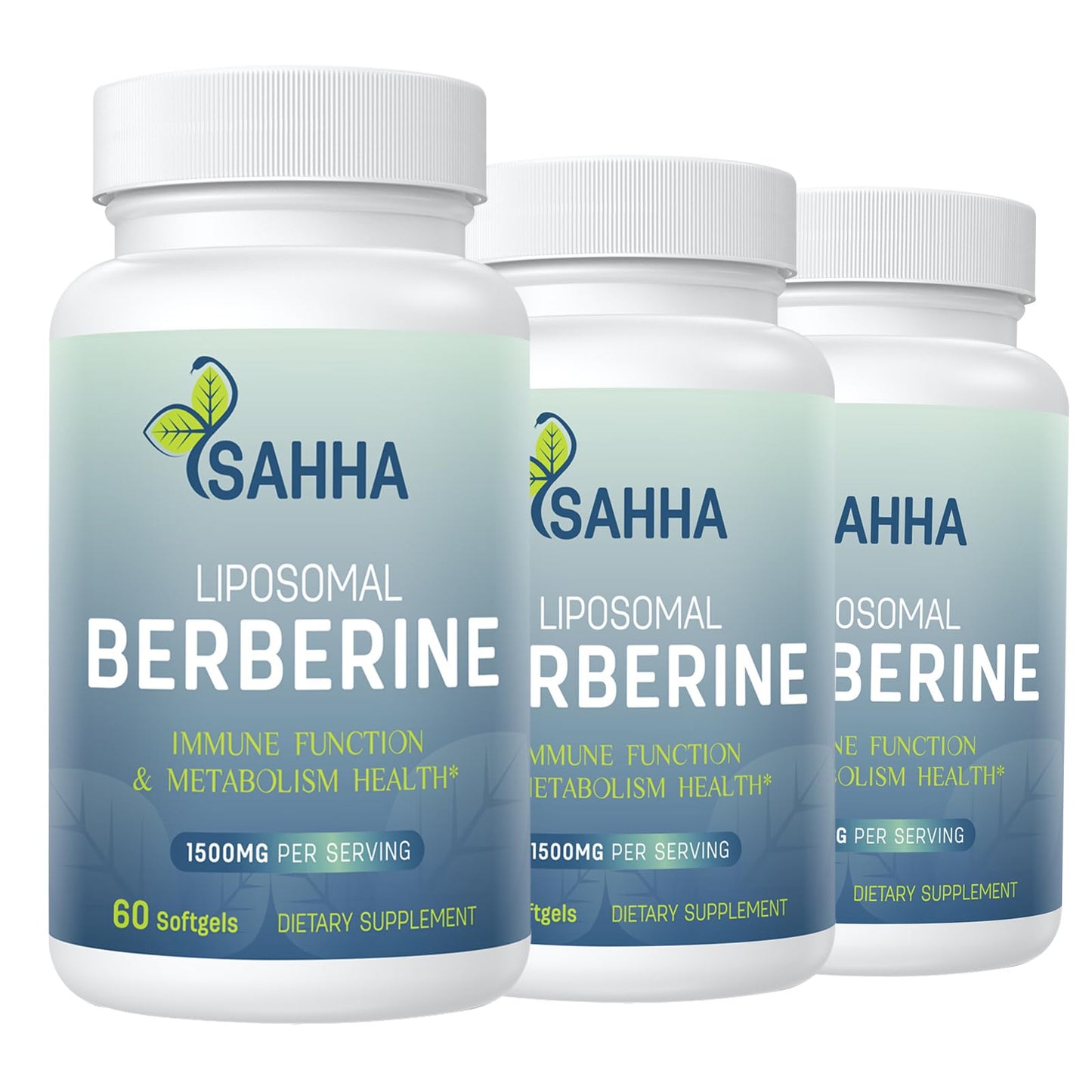 Sahha Liposomal Berberine HCL 1500mg High Bioavailability for Men and Women Overall Health Supplement Softgels 60 Count