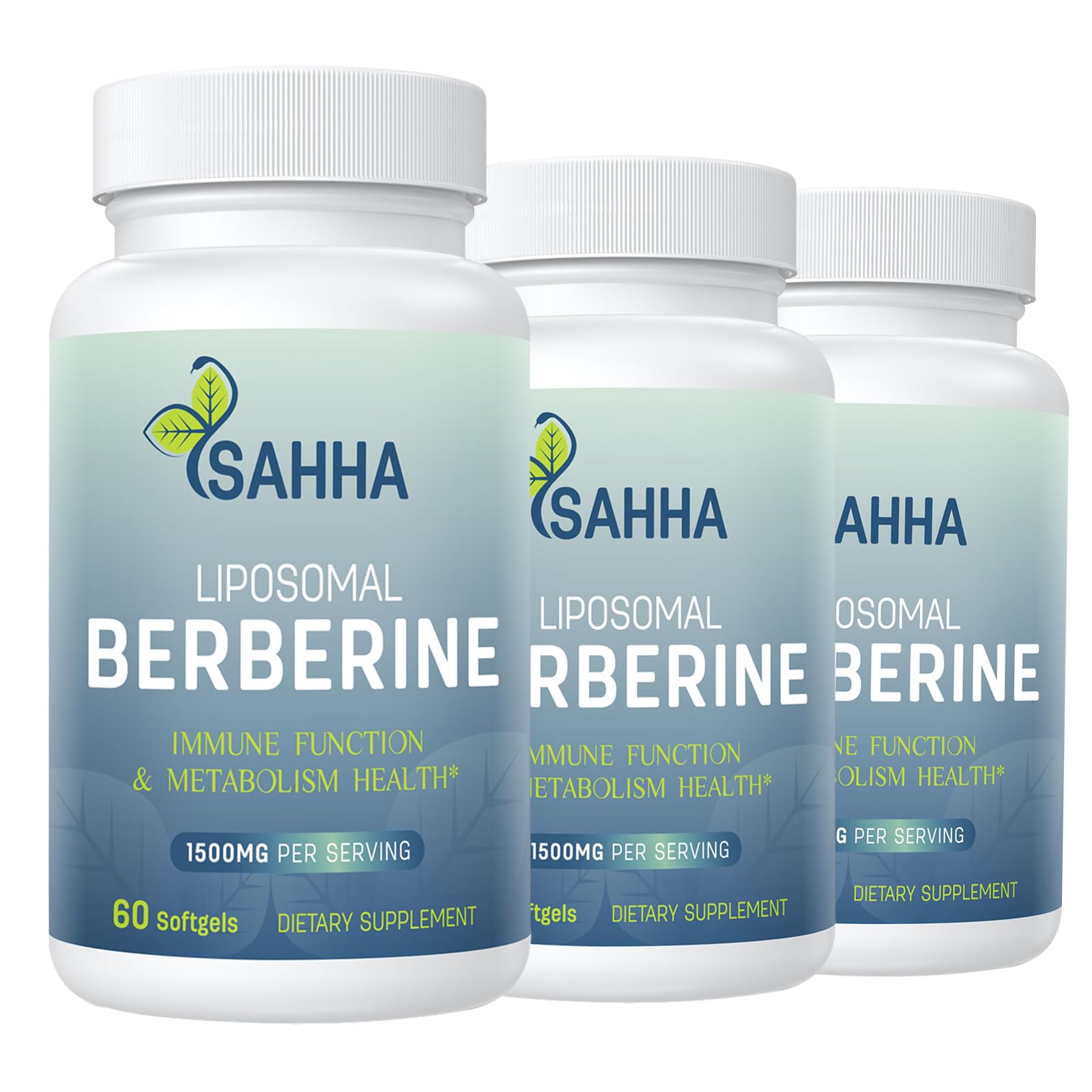 Sahha Liposomal Berberine HCL 1500mg High Bioavailability for Men and Women Overall Health Supplement Softgels 60 Count