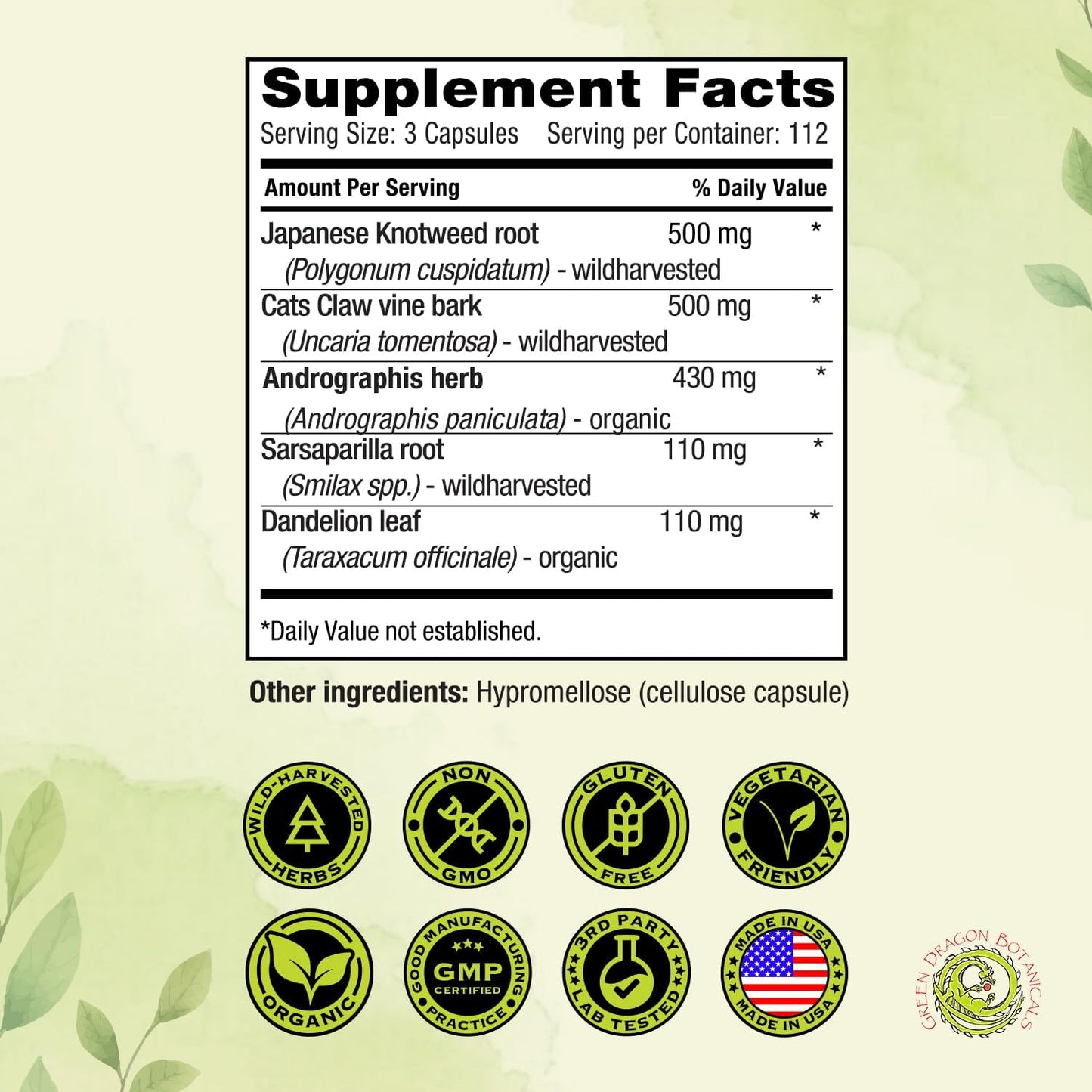 Green Dragon Botanicals LB CORE Protocol 550 mg Capsules, 336 Capsules