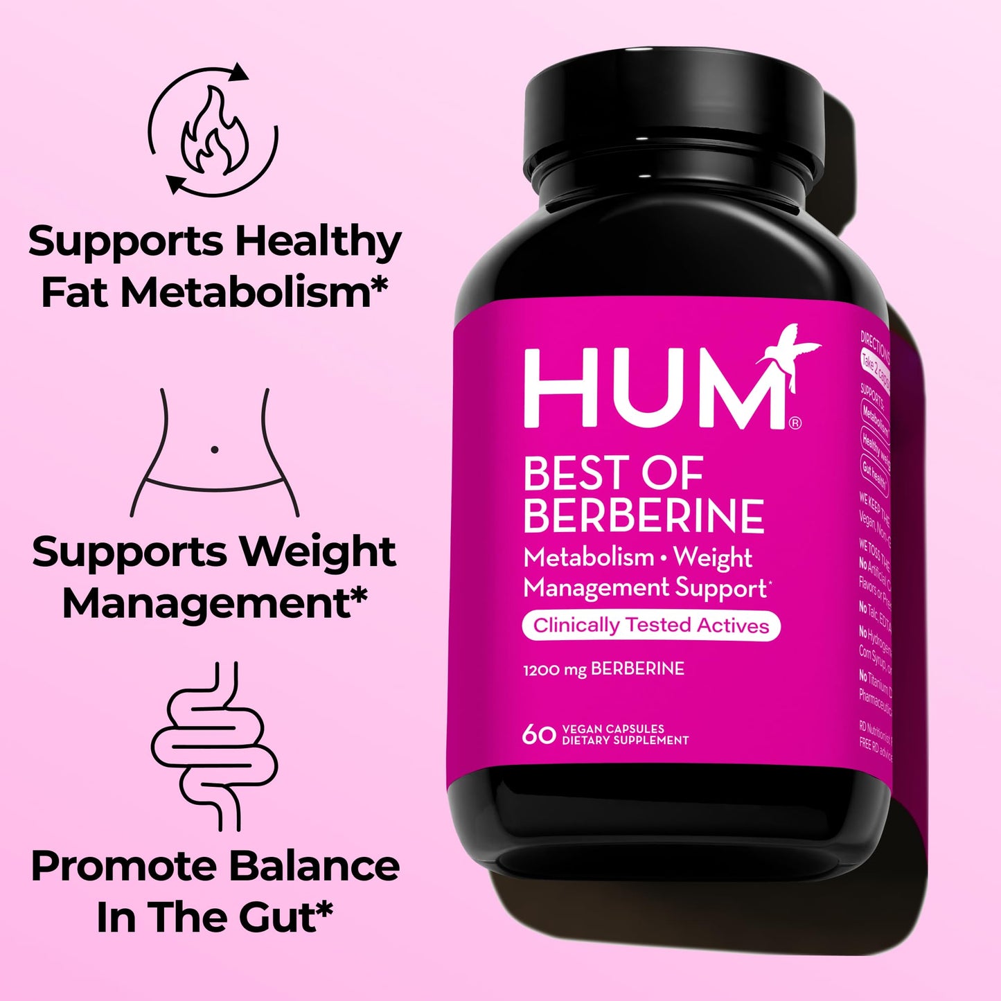 HUM Best of Berberine Supplement 1200mg Capsule, 60 Count