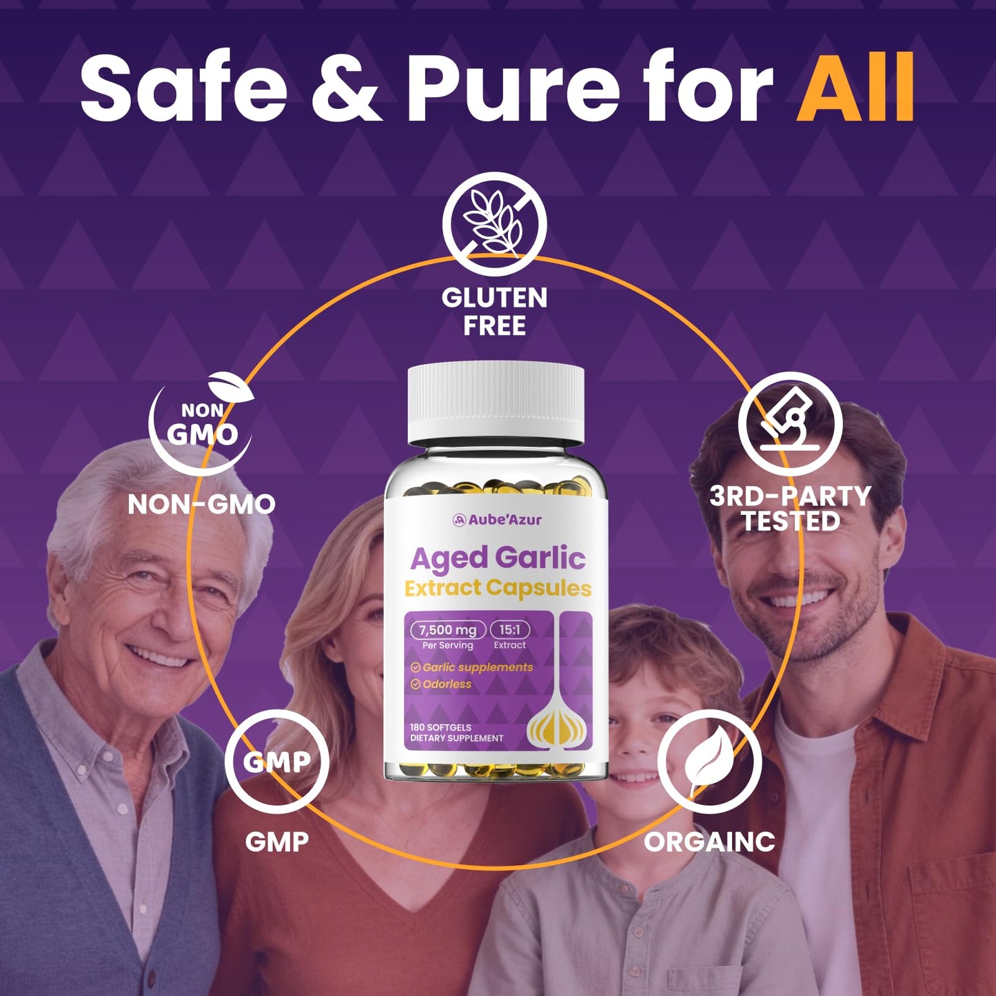 Aube'Azur Aged Garlic Extract Softgels 180