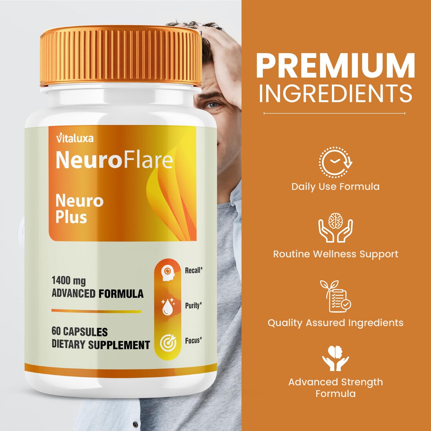 Vitaluxa Neuro Plus Brain Formula Capsules 180 Count