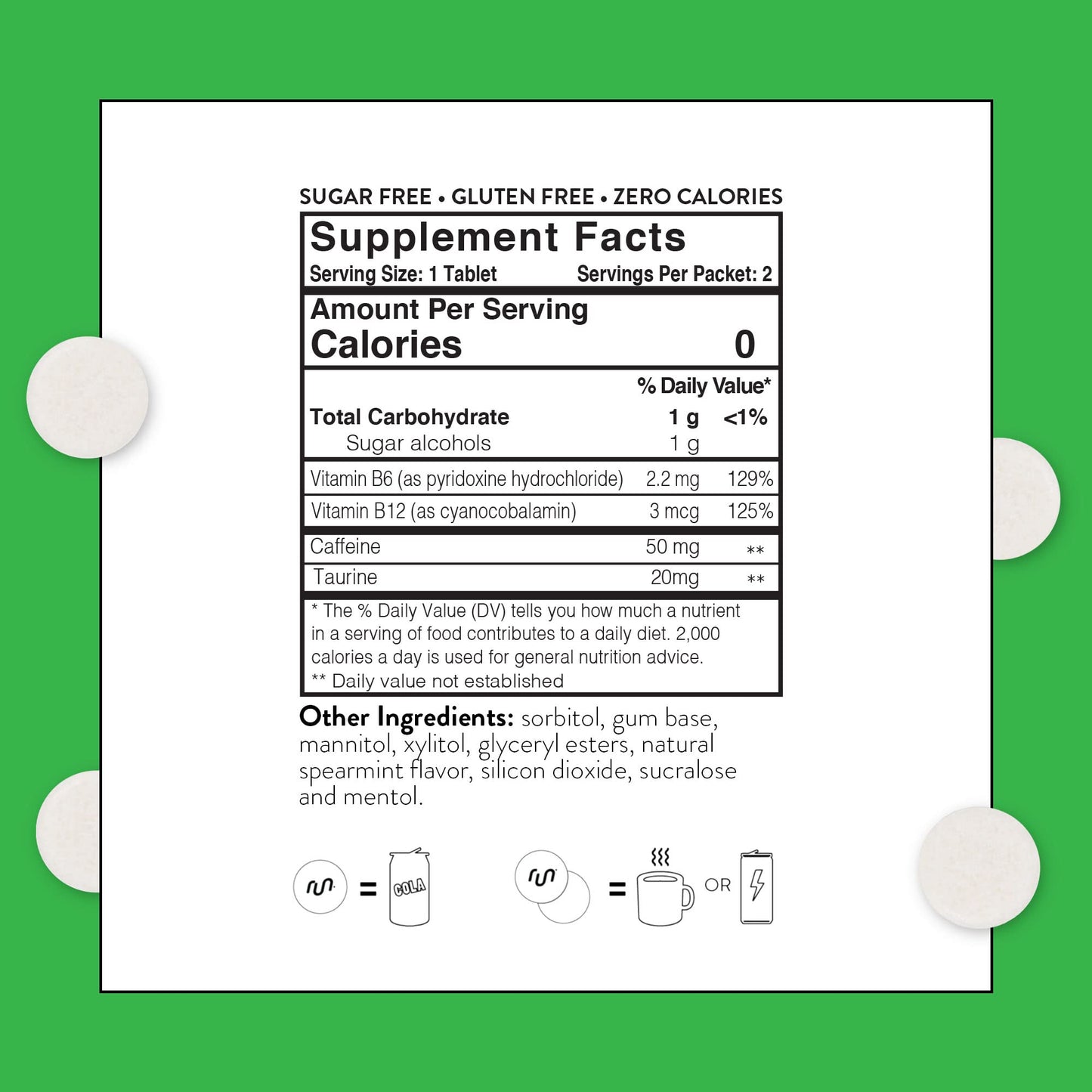 Run Gum Spearmint Chewable Gum 24 Pieces
