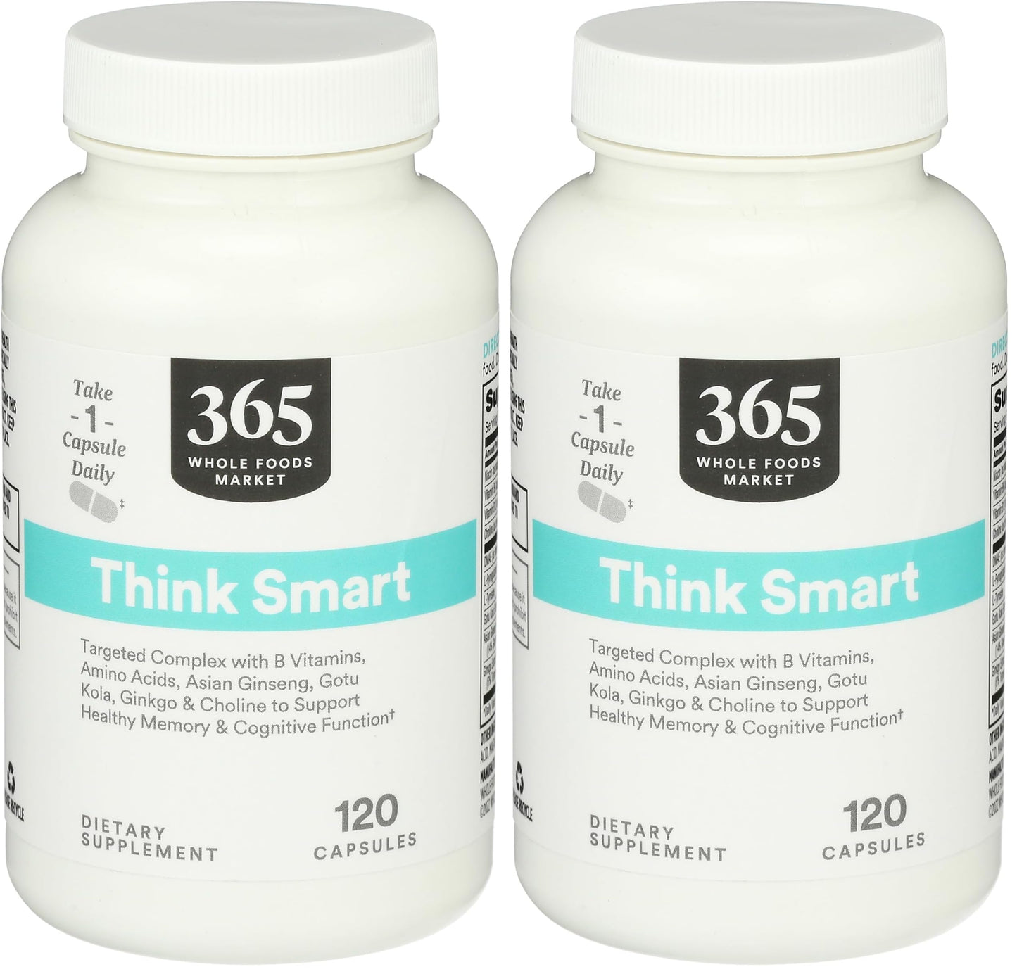 365 by Whole Foods Market Think Smart with Ginkgo Biloba Capsules, 240 Capsules