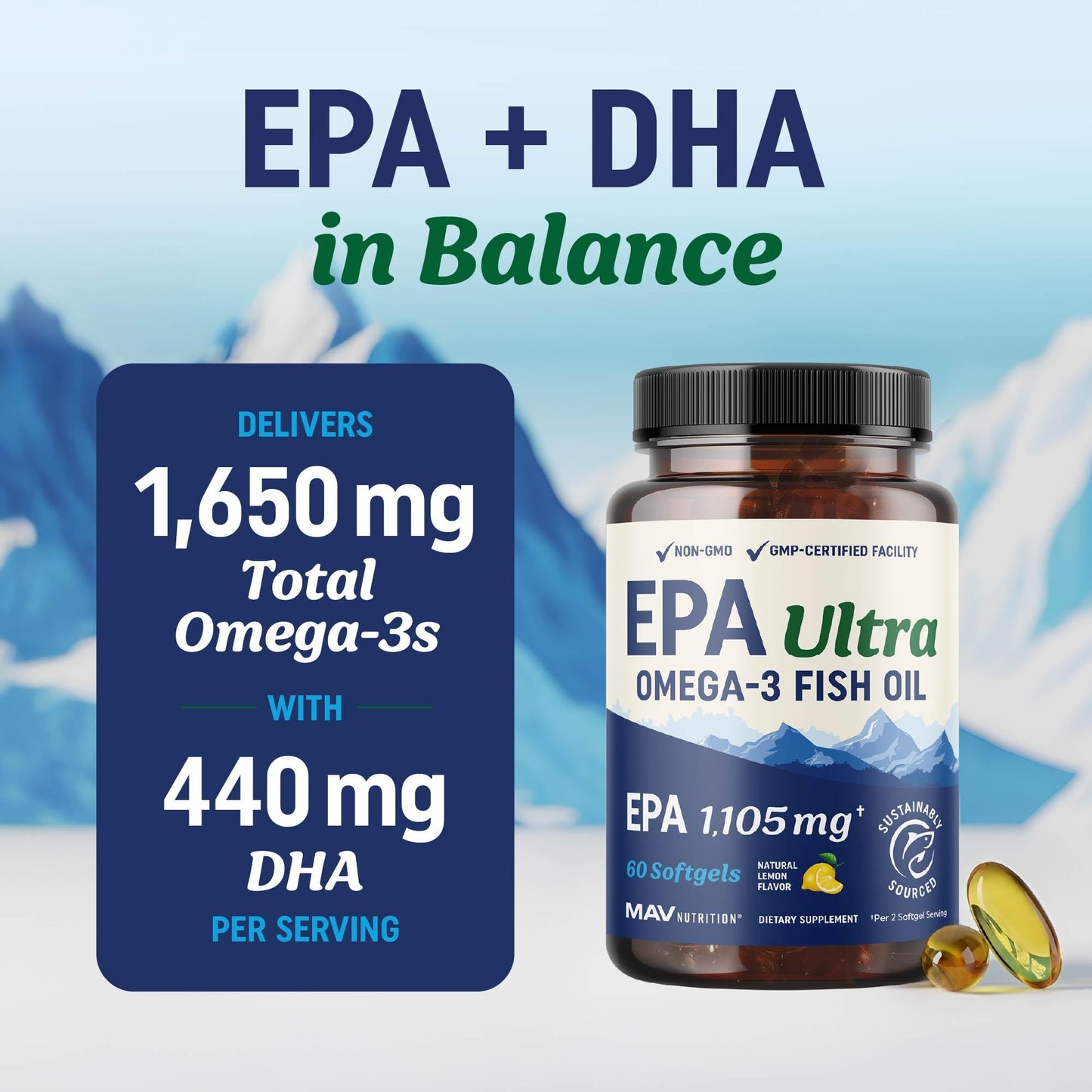 MAV NUTRITION EPA Ultra 1,105MG Softgel 60 Count