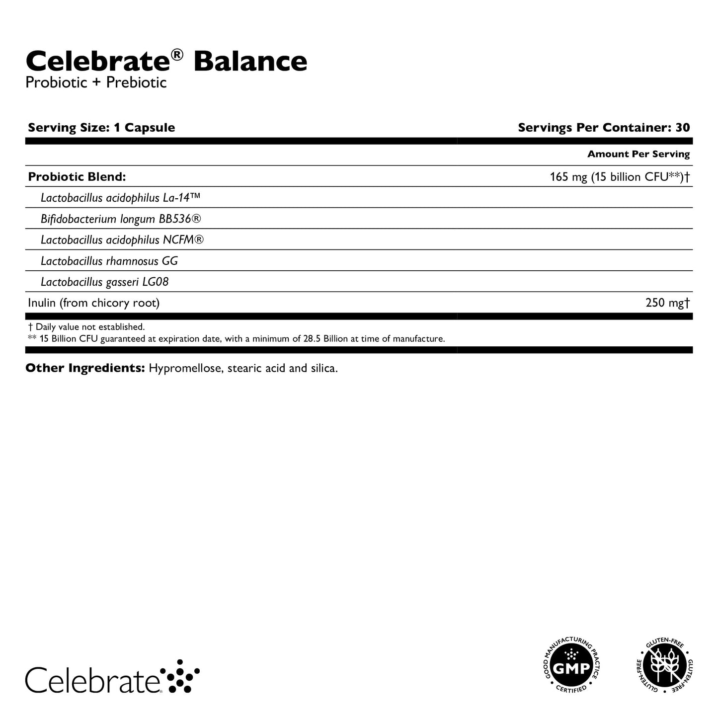 Celebrate Bariatric Supplements Balance Probiotic + Prebiotic Capsule 1