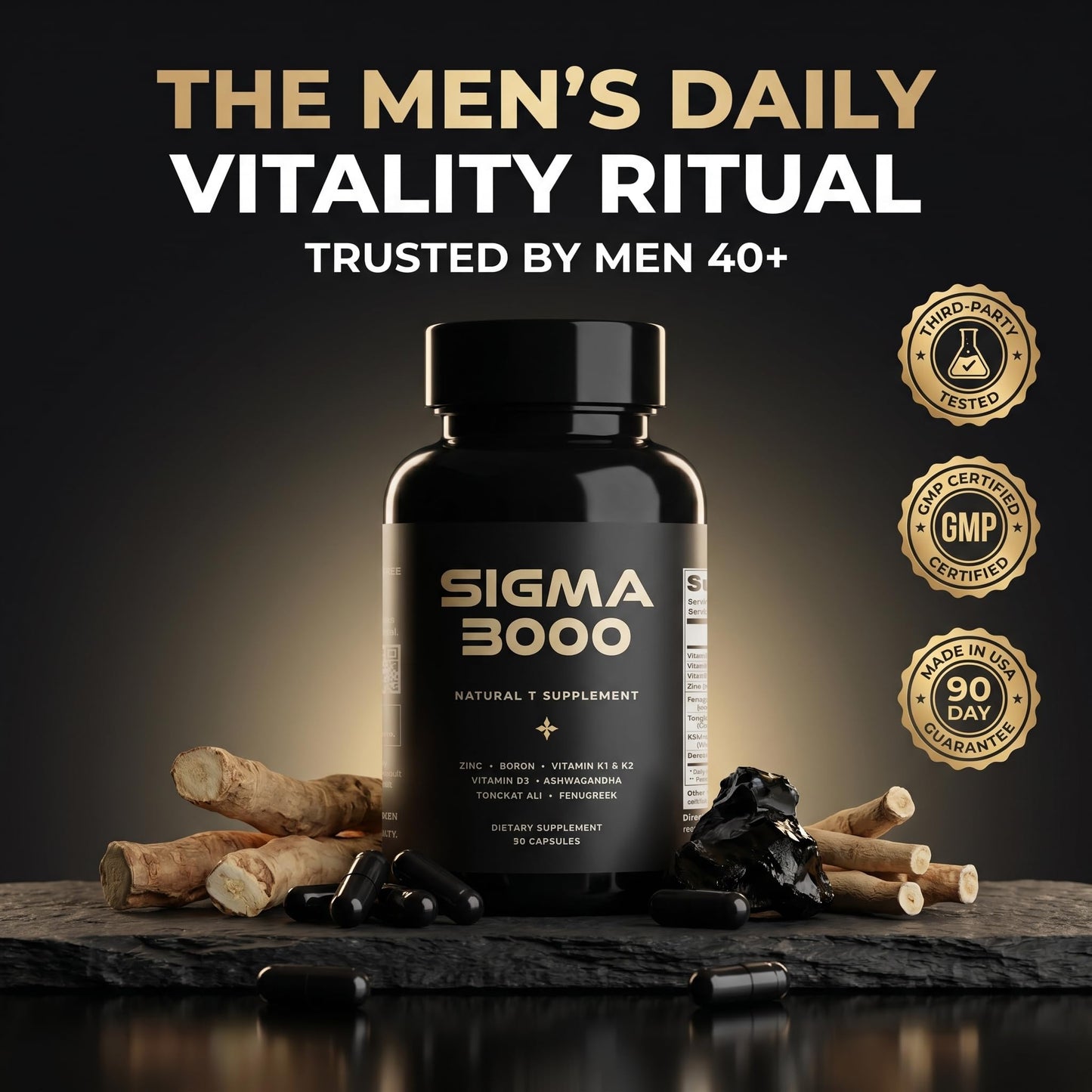 SIGMA 3000 Testosterone Booster for Men Capsule, 90 Count