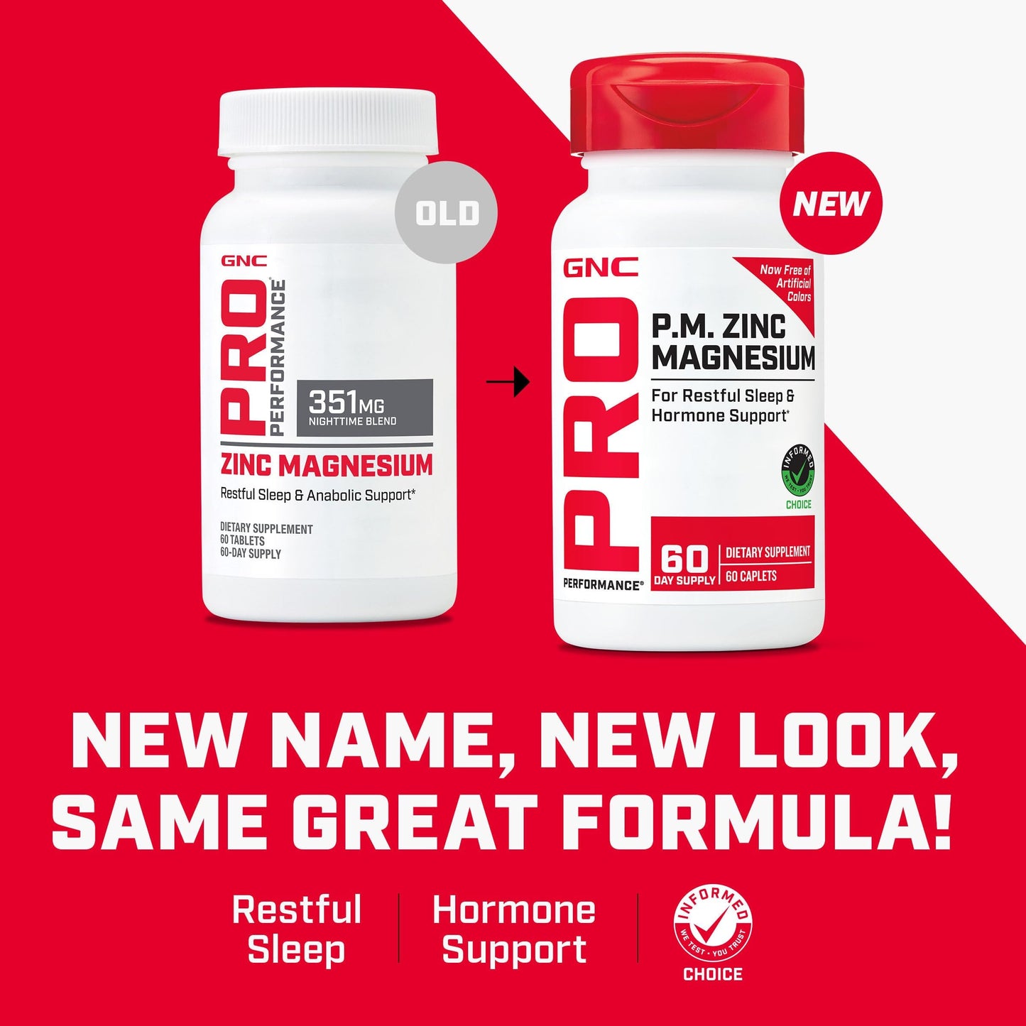 GNC Pro Performance Zinc Magnesium, 60 Tablets