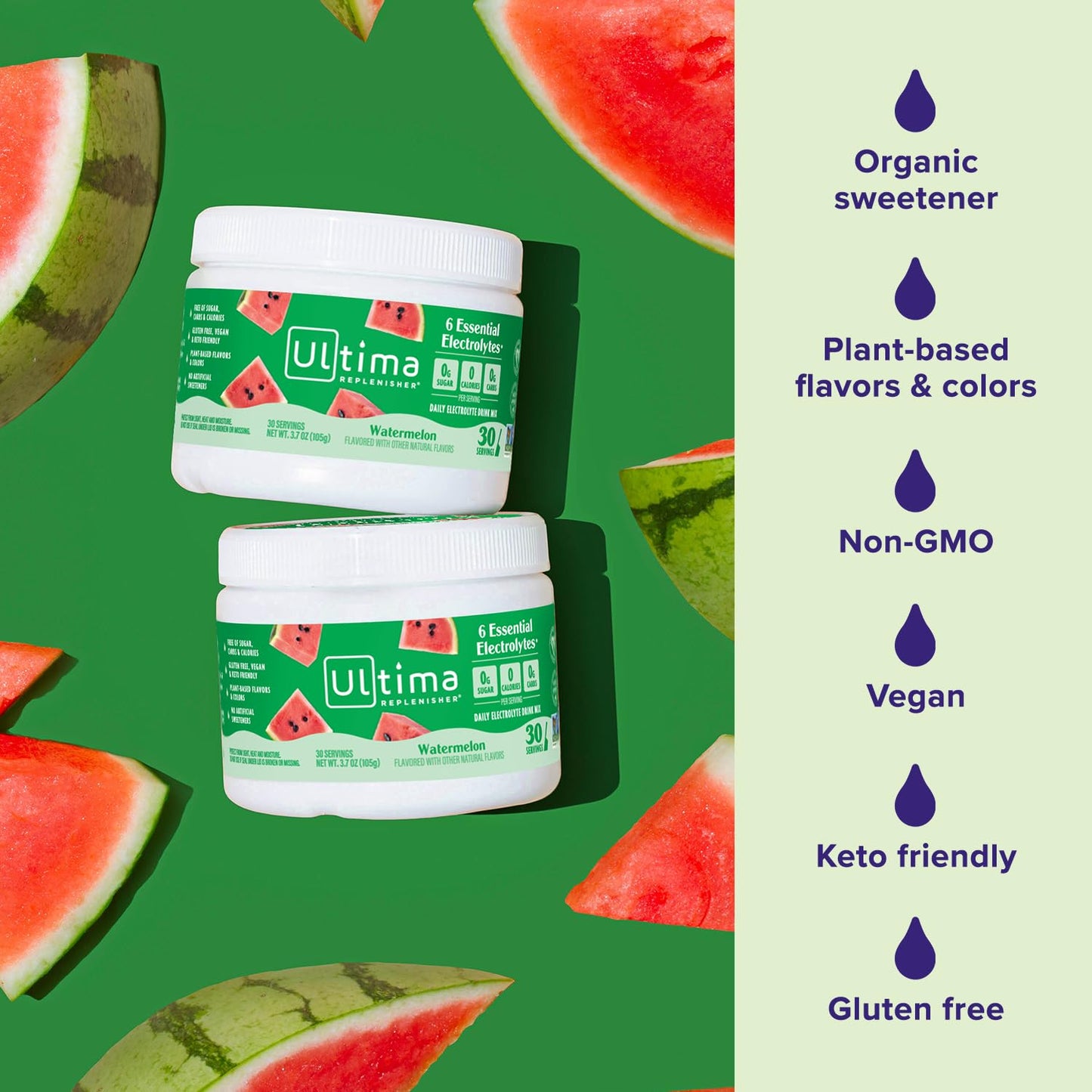 Ultima Replenisher Watermelon Electrolytes Powder, 30 Servings
