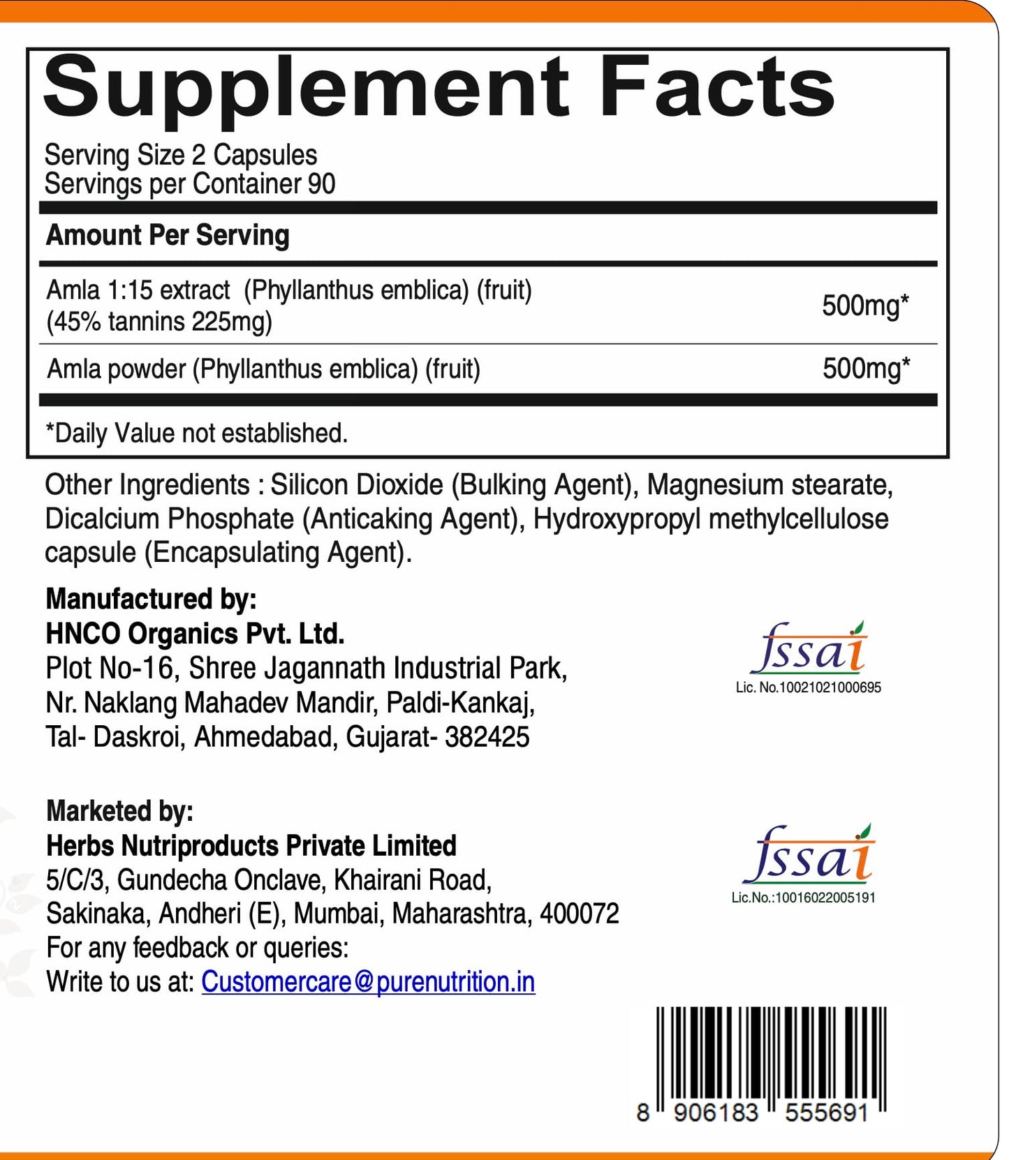 PURE NUTRITION NATURAL TREASURES Amla Capsules, 180 Count