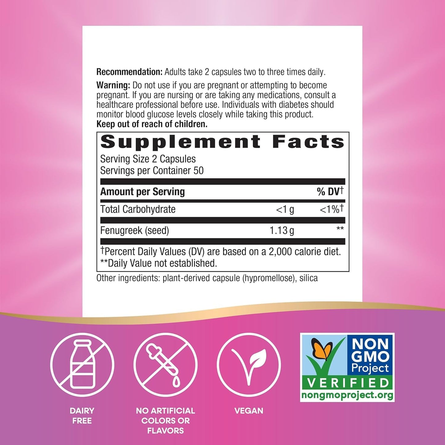 Nature's Way Fenugreek Seed 610mg Capsules, 100 Capsules
