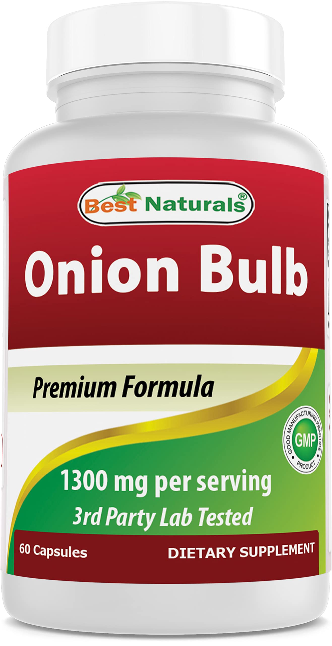 Best Naturals Onion Dried Bulb 1300mg per Serving Capsules, 60 Count