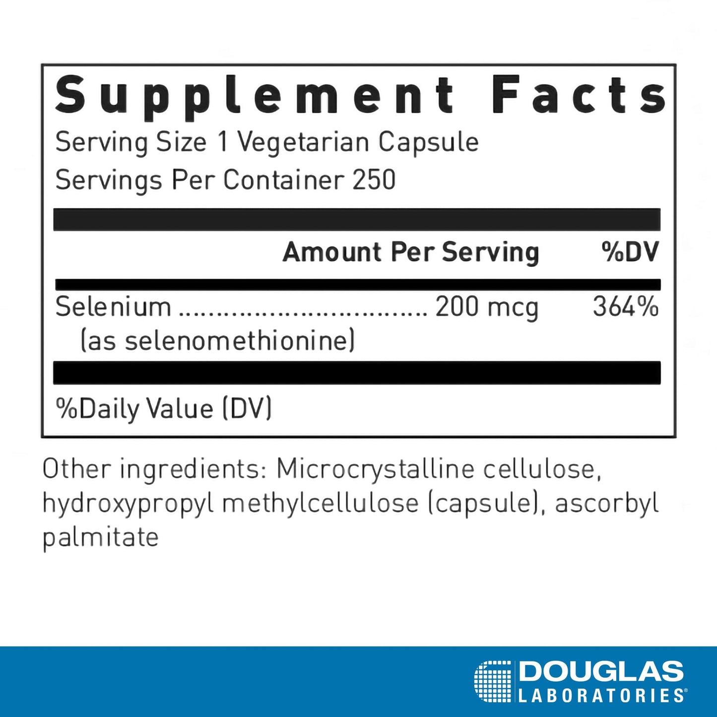 Douglas Laboratories Seleno-Methionine 200 mcg Bioavailable Selenium Capsules 250 Capsules