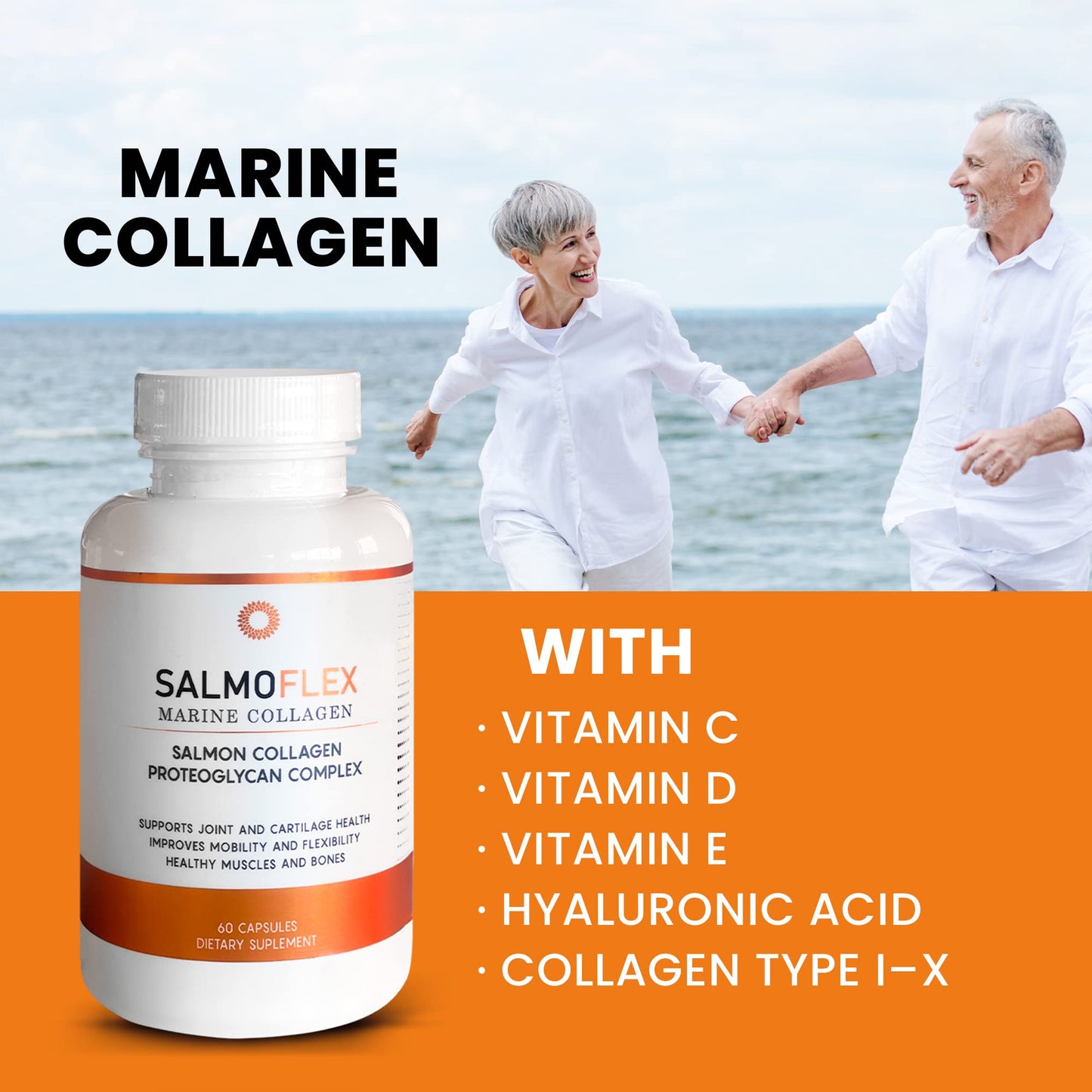 VITASEI Salmoflex Marine Collagen Peptide Supplement Capsules 180