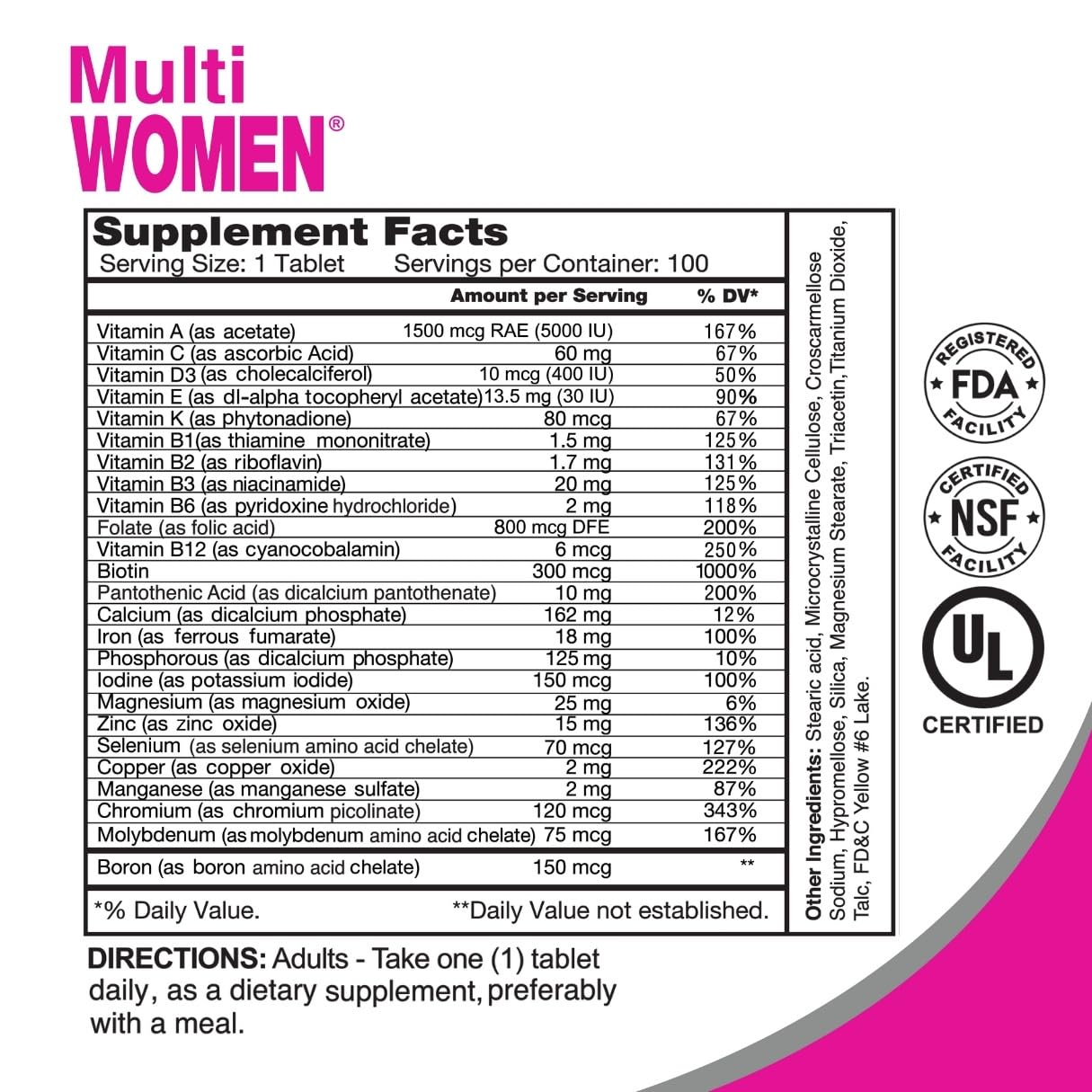 ALFA VITAMINS Women's Multivitamin Dietary Supplement with Essential Vitamins & Minerals, Amino Acids + Antioxidants, 200 Capsules