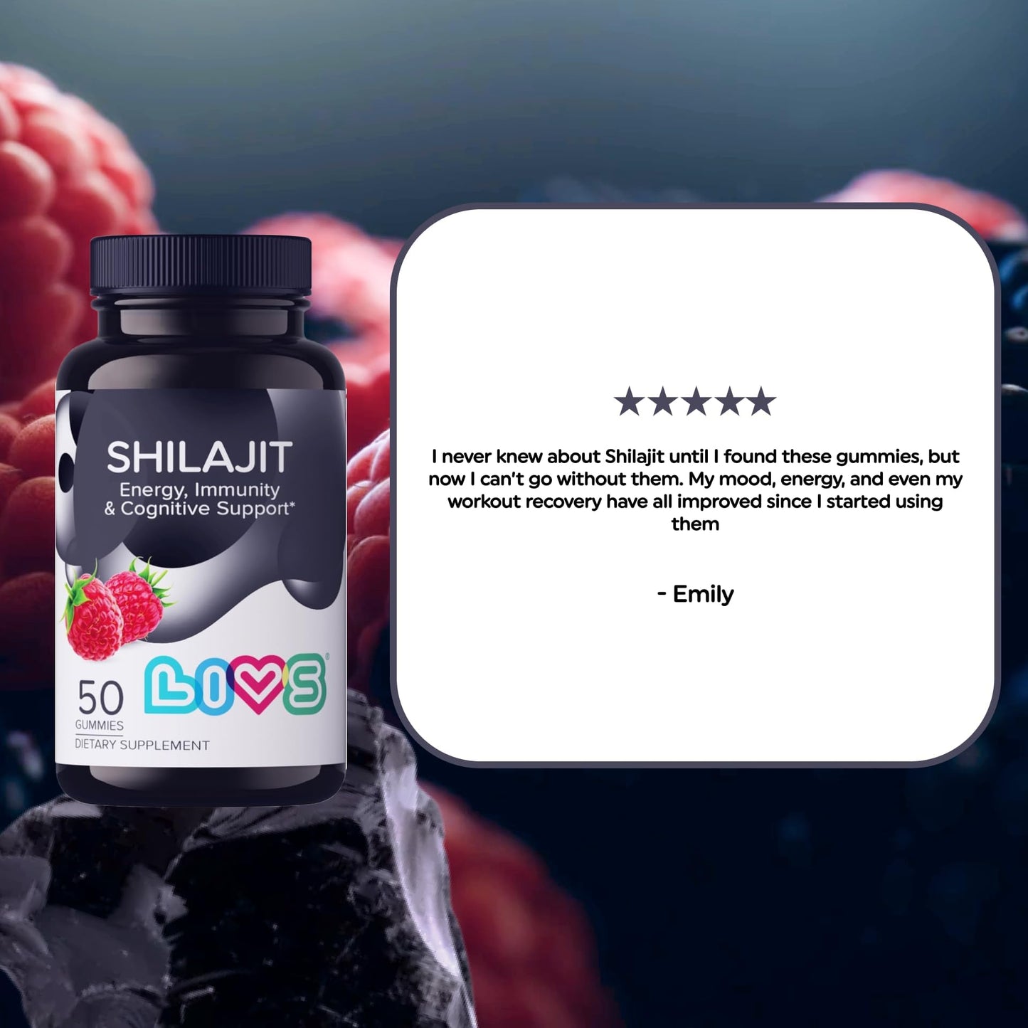 LIVS Himalayan Shilajit Gummies, 100 Count