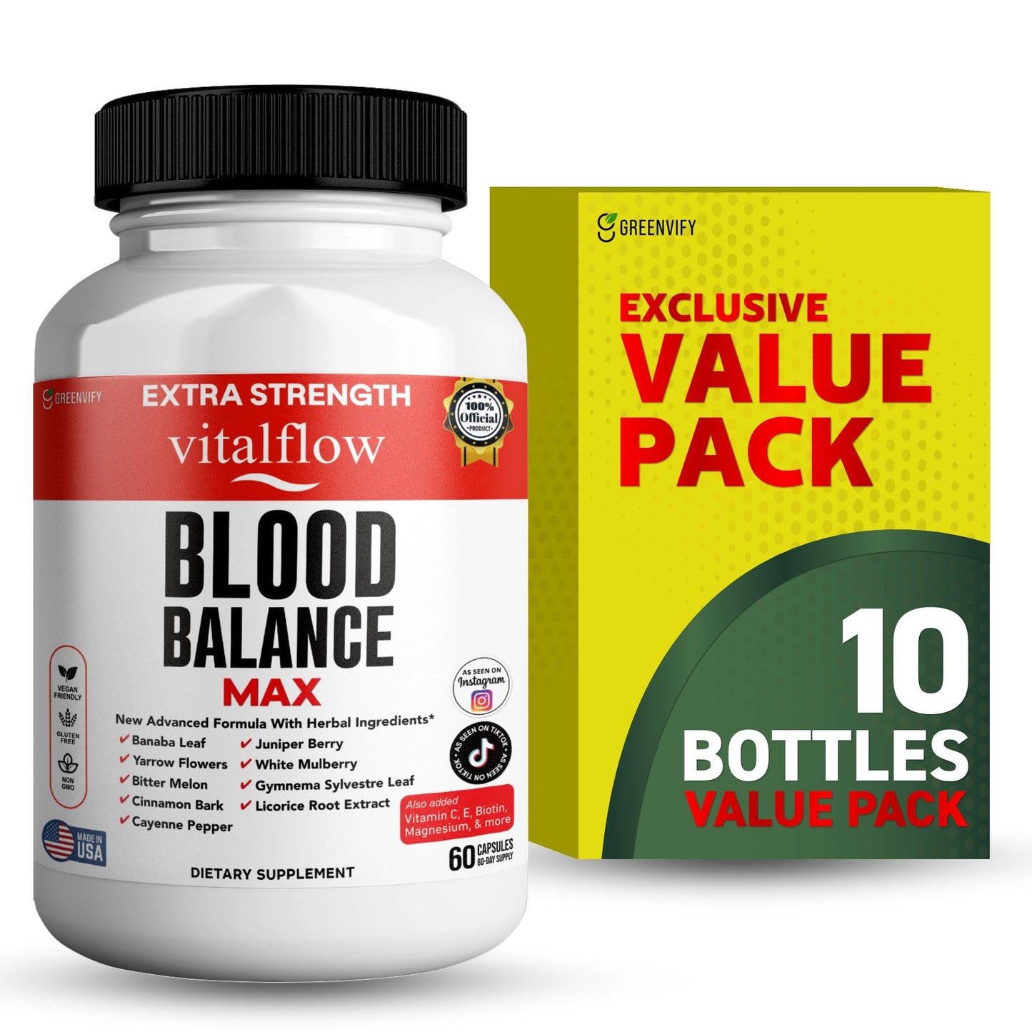 GREENVIFY VitalFlow Blood Balance Max Capsules 600