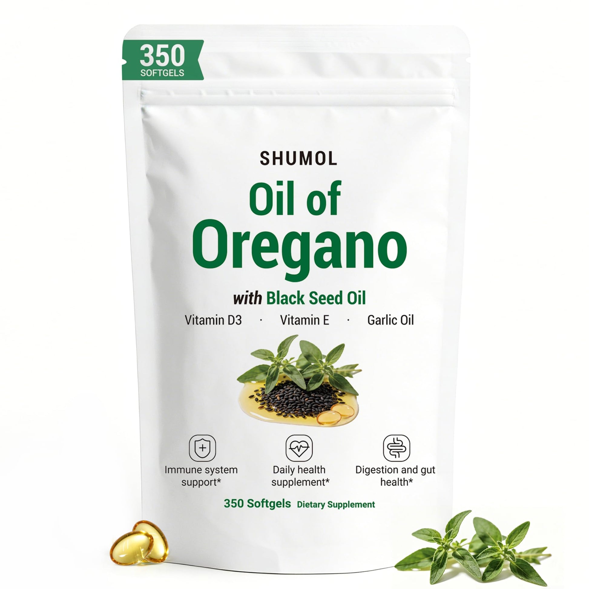 Shumol Oil of Oregano Softgels, 350 Count
