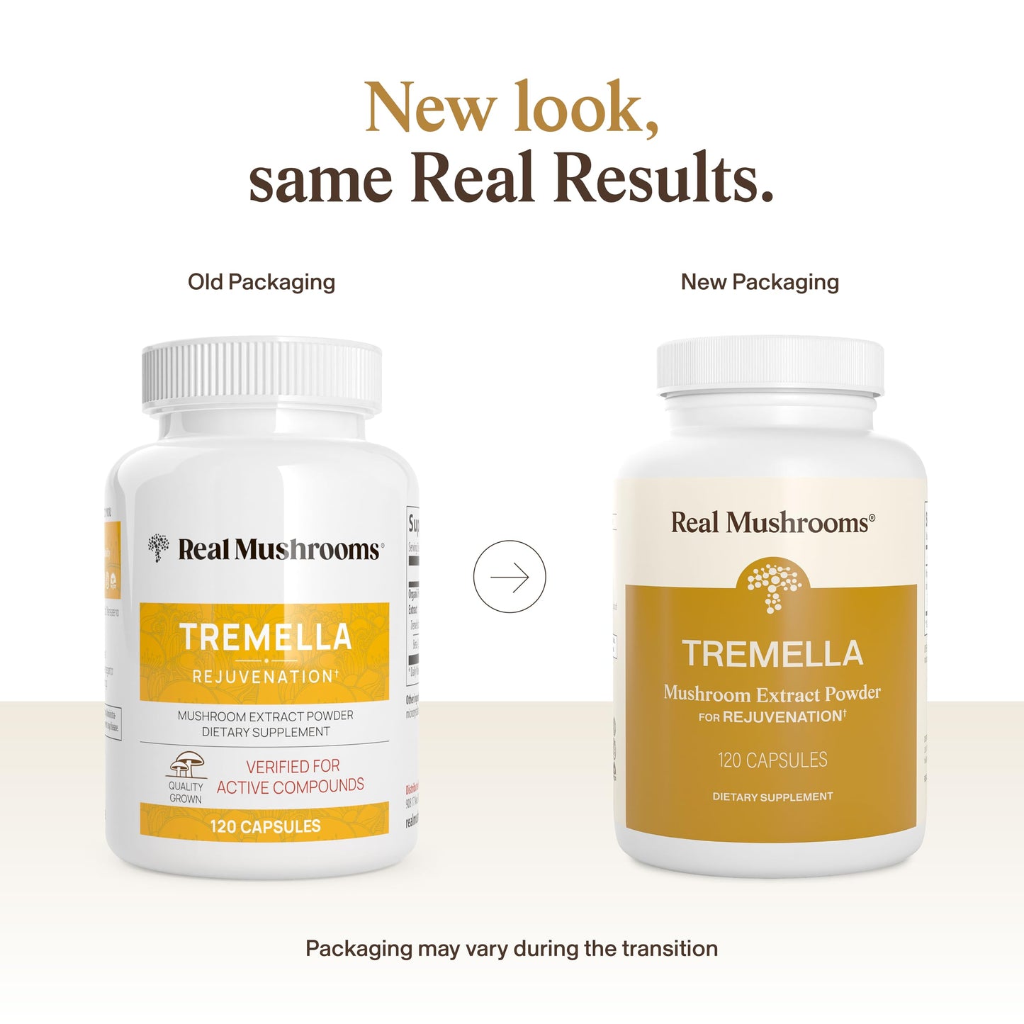 Real Mushrooms Tremella Mushroom Extract Capsules, 120 Count