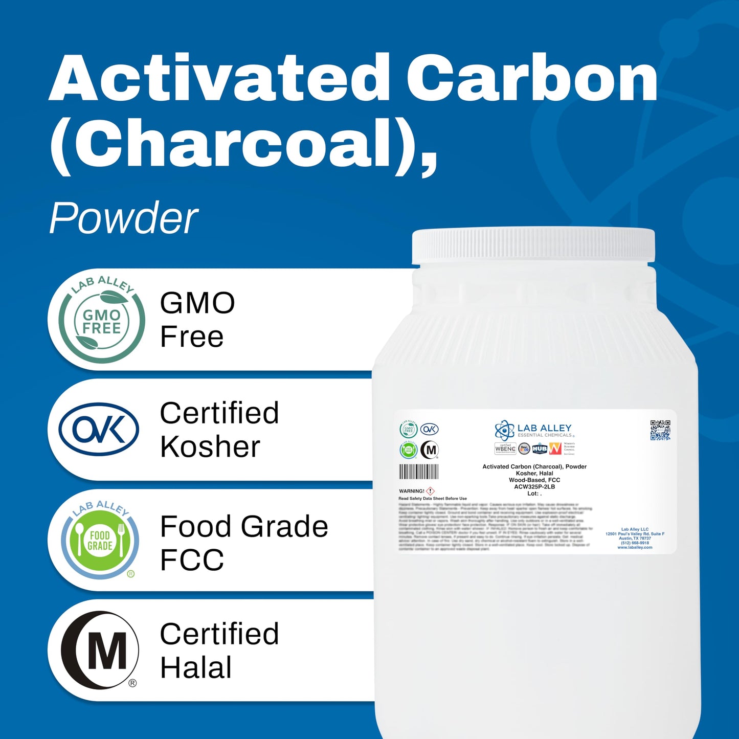 Lab Alley Activated Charcoal Powder 12 Kilograms 2 x 6Kg Containers