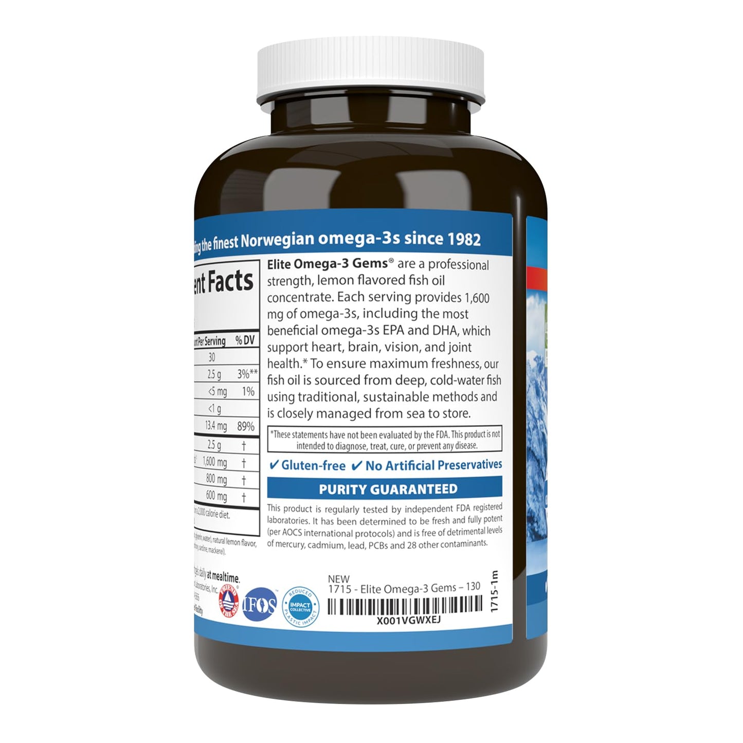 Carlson Elite Omega-3 Gems Softgels 130 Count