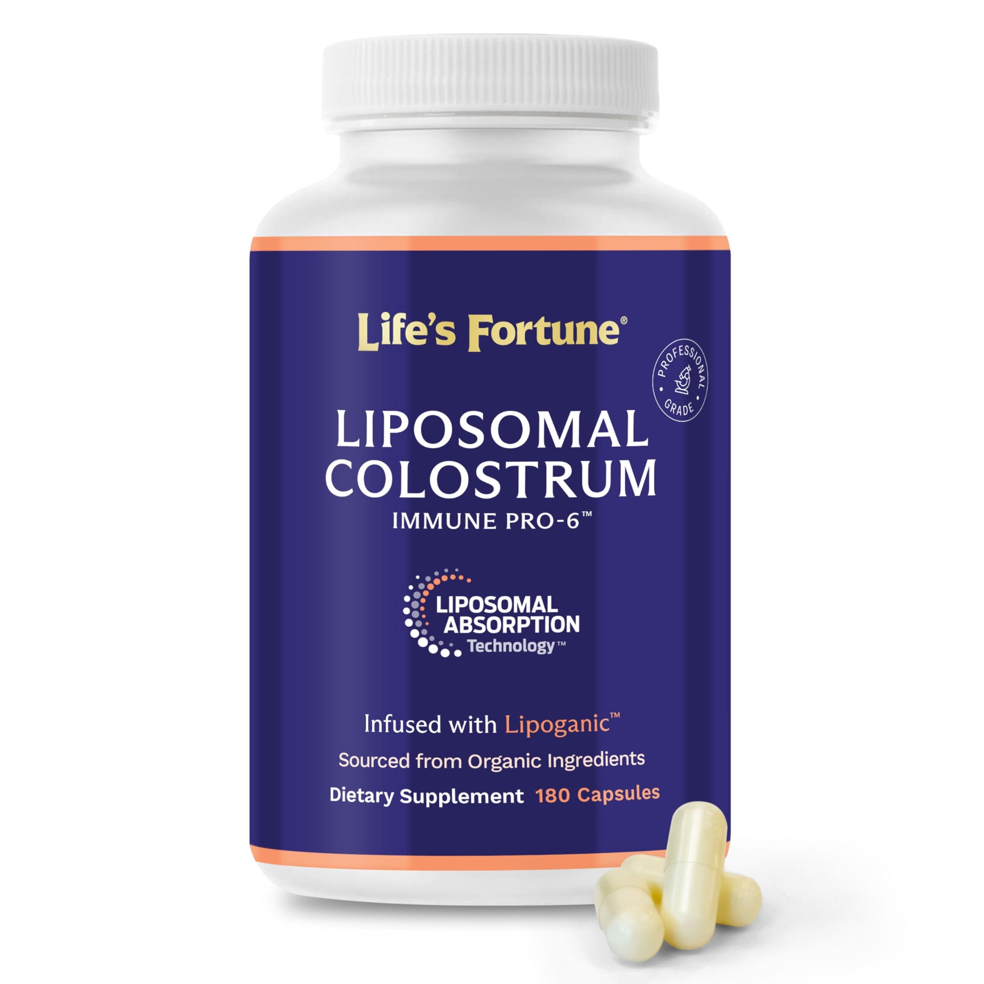 Life's Fortune Liposomal Bovine Colostrum Capsules 180 Count