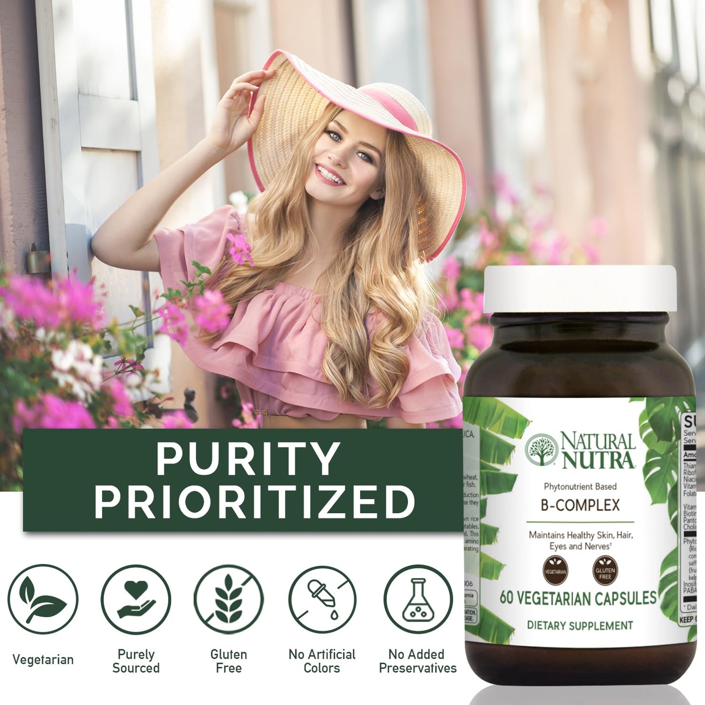 Natural Nutra Vitamin B Complex 60 Vegetarian Capsules