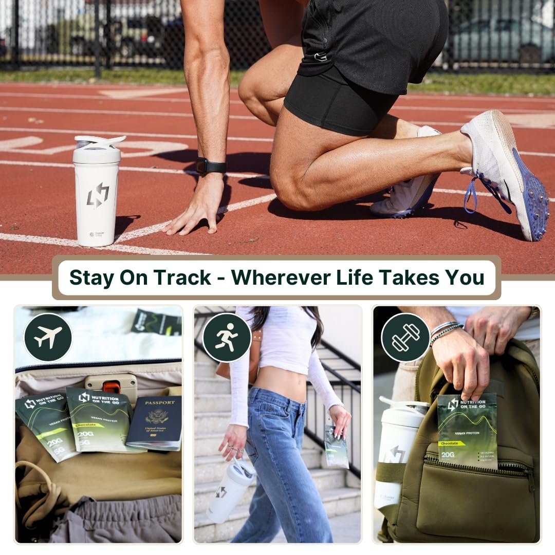 Nutrition On The Go 2-in-1 Vegan Protein + Creatine Travel Packets, Vanilla, 30 Packets