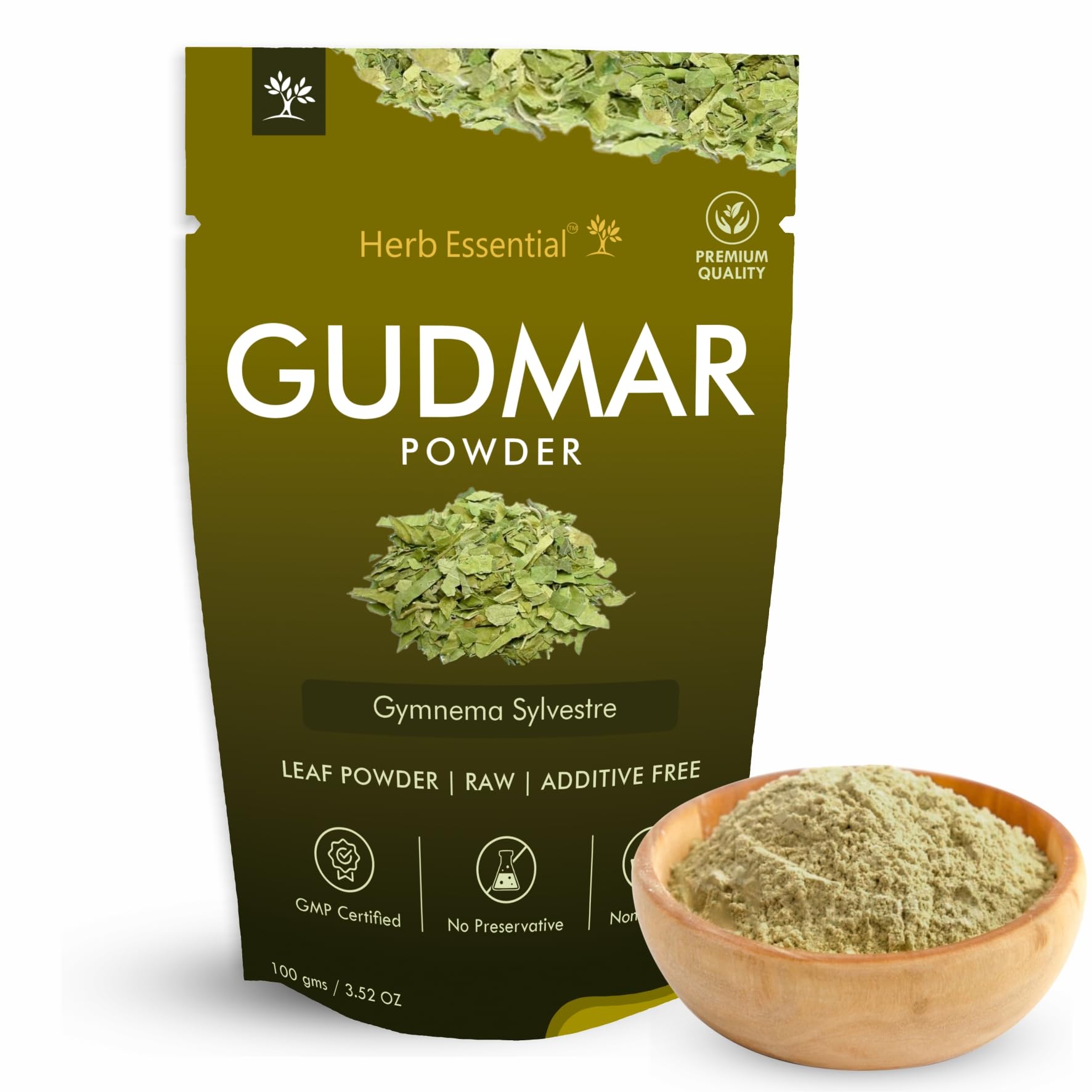 Herb Essential 100% Organic Gudmar Gymnema Leaf Powder 3.52 oz