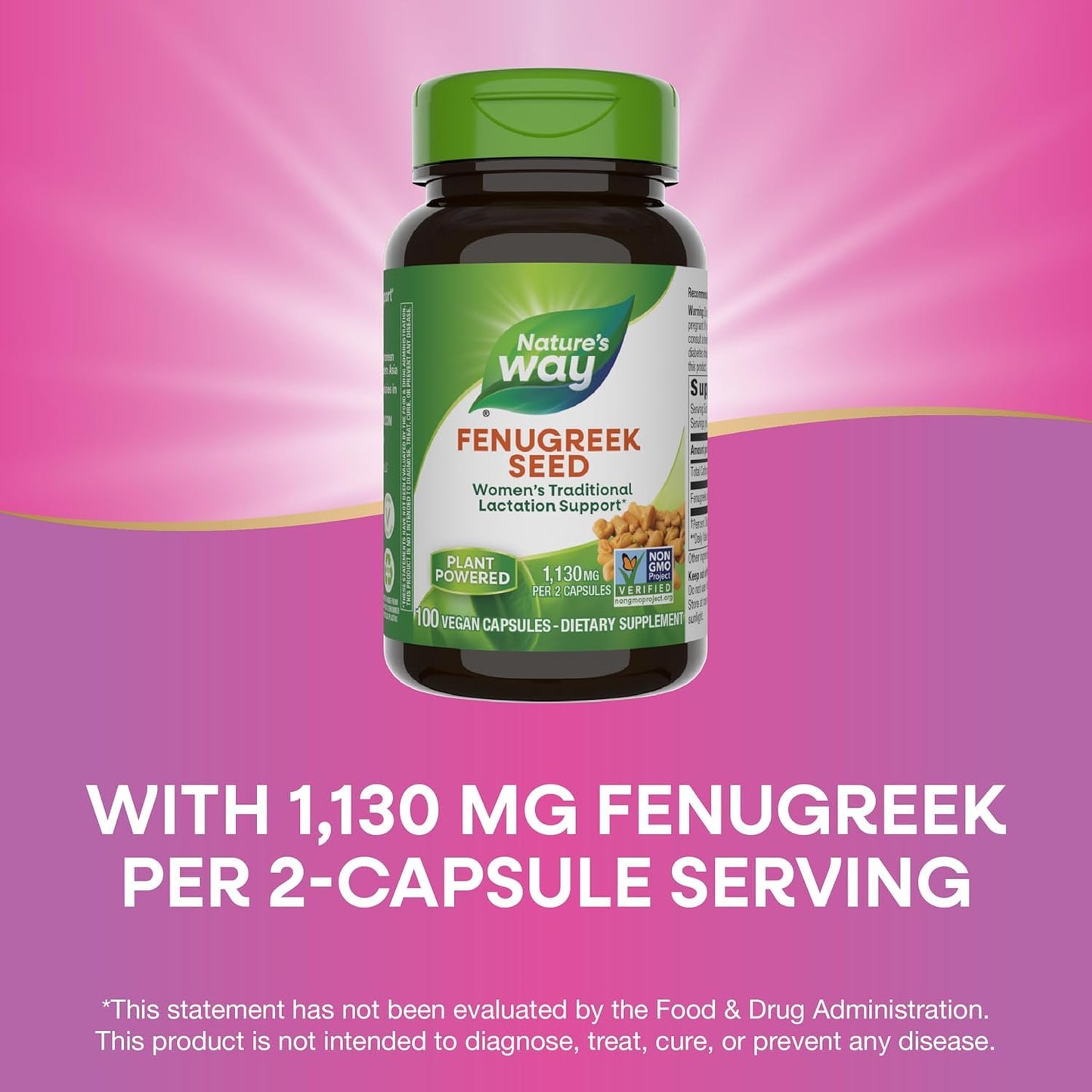 Nature's Way Fenugreek Seed 610mg, 100 Capsules