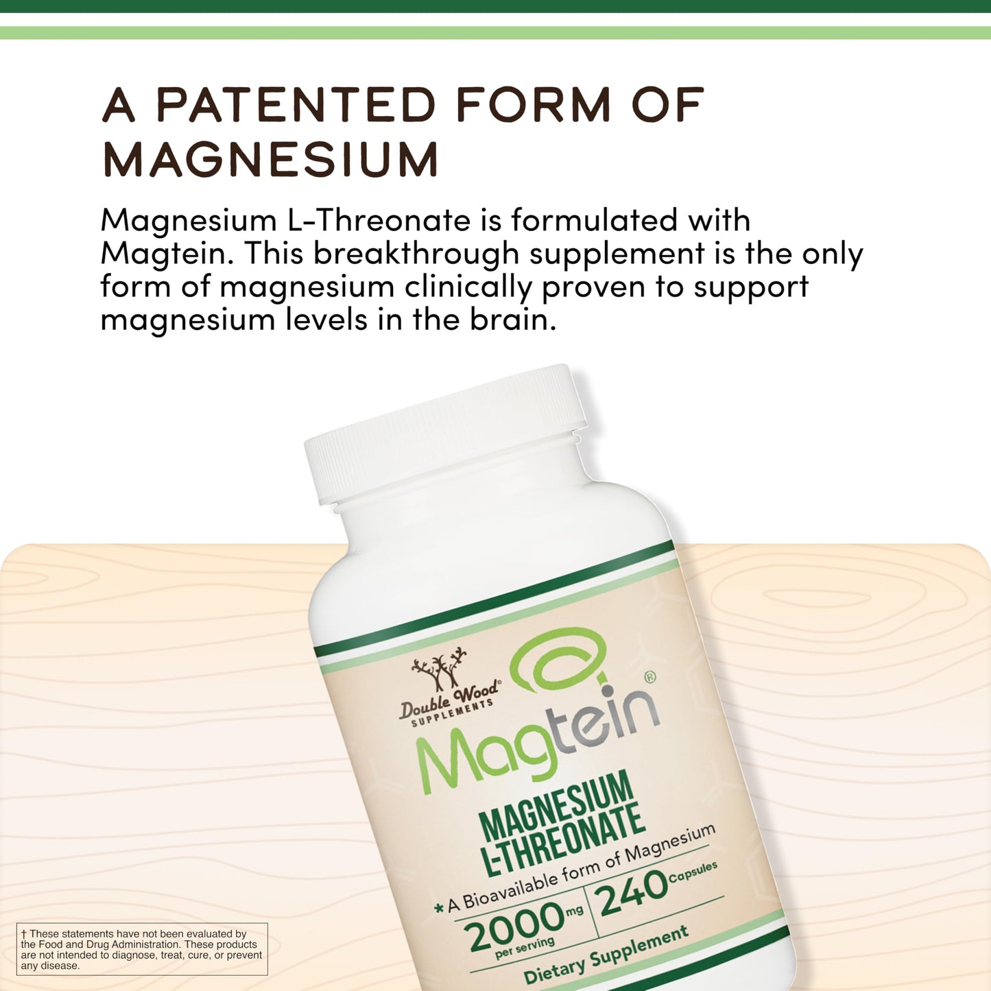 Double Wood Supplements Magnesium L Threonate Magtein 240 Capsules