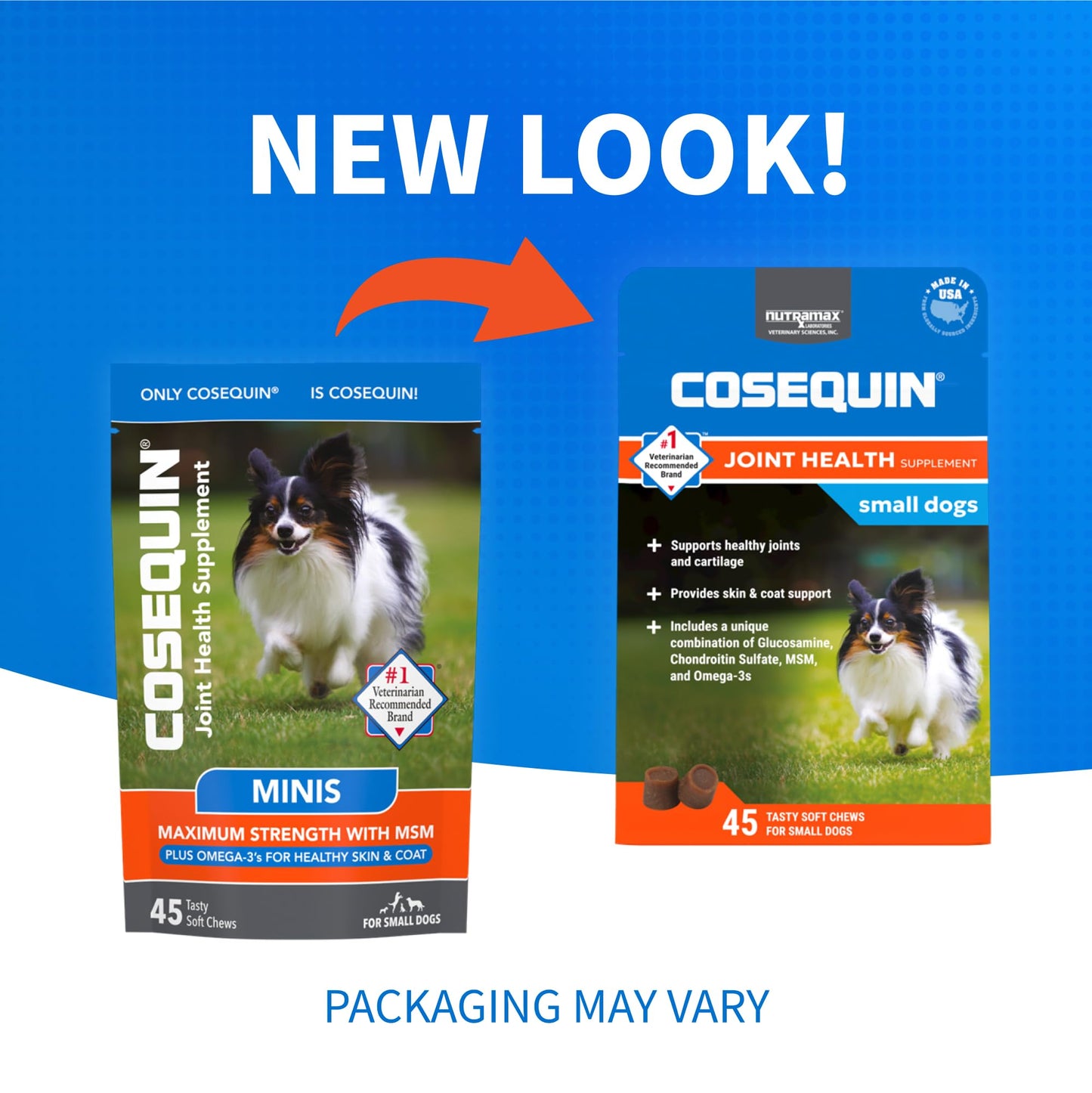 Nutramax Laboratories Cosequin for Small Dogs Joint Health Supplement with Glucosamines, Chondroitin, MSM and Omega-3s Soft Chews, 90