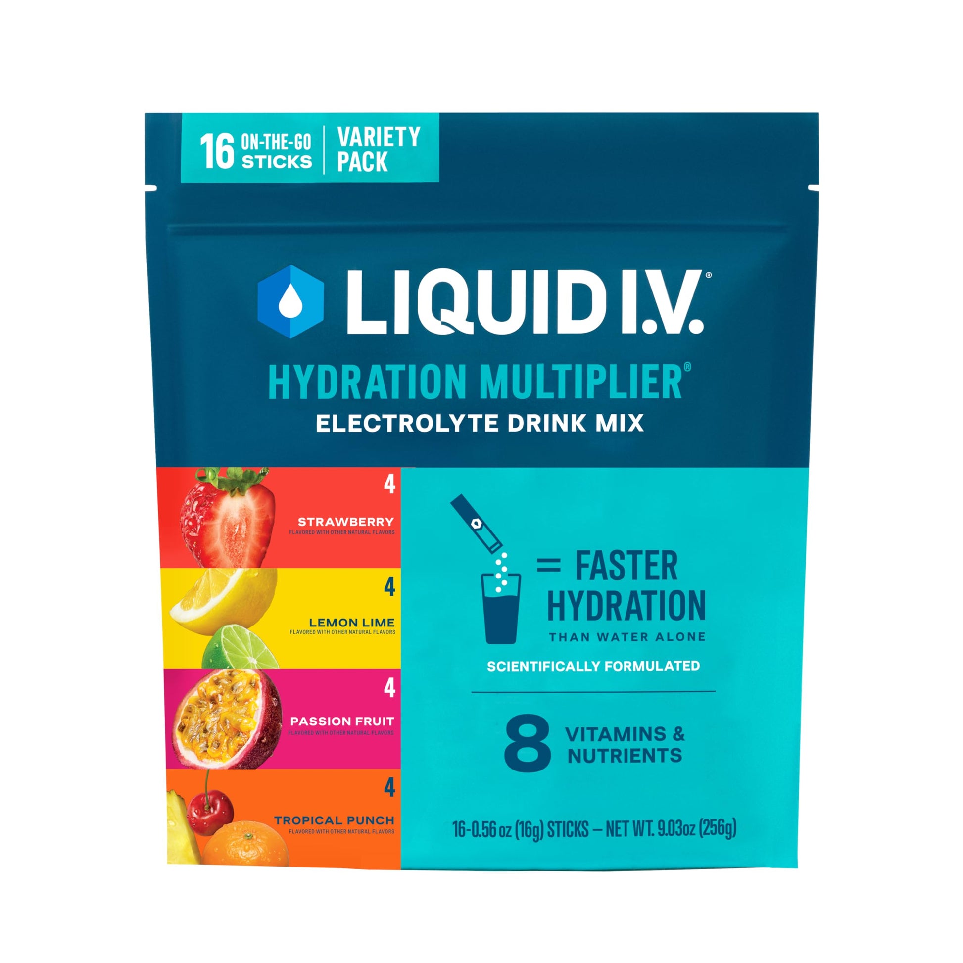 Liquid I.V. Hydration Electrolytes Variety Pack Powder, 16 Servings