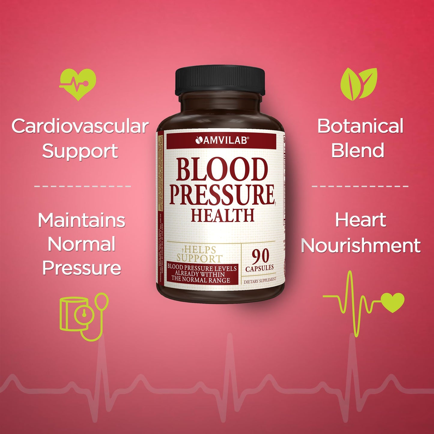 AMVILAB Blood Pressure Health 90 Capsules